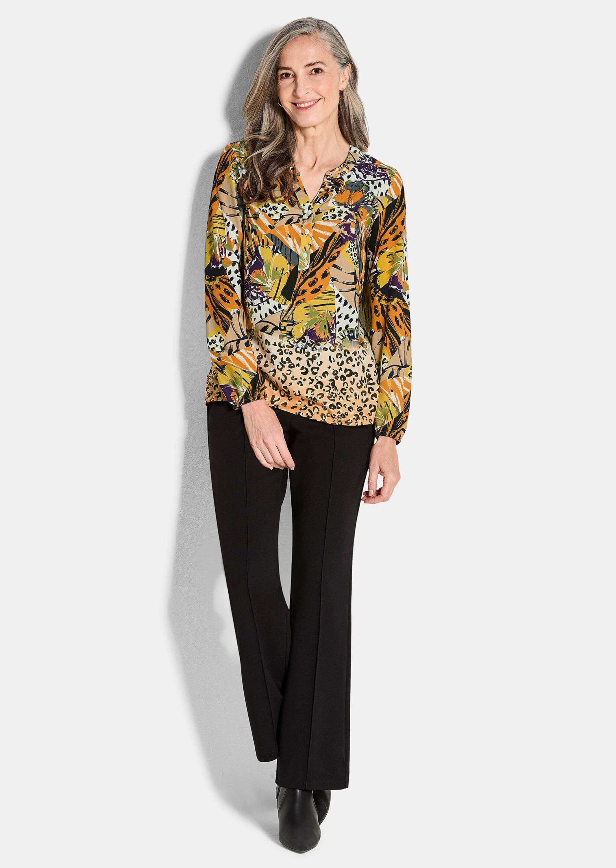 GOLDNER Schlupfbluse »Elegante Printbluse, Langarm«