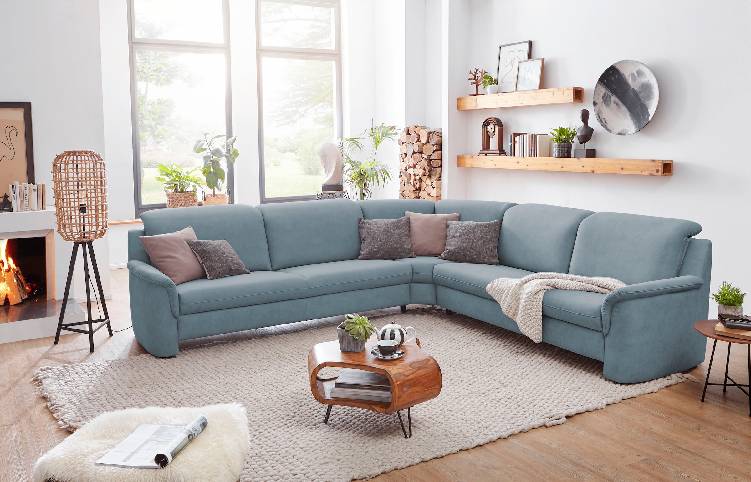 VILLA BECK Ecksofa »Garda L-Form«, (4 St.), inklusive Kopfteilverstellung, Stellmaß 277x245cm