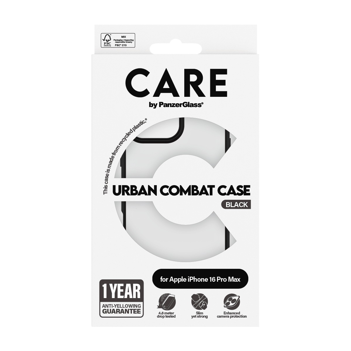 CARE by PanzerGlass Handyhülle »Urban Combat Case für Apple iPhone 16 Pro Max«, Backcover, Schutzhülle, Handyschutzhülle, Case, Schutzcase, stoßfest