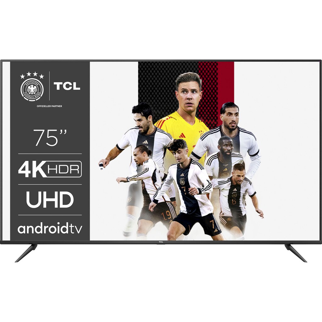 TCL LED-Fernseher »75P616X1«, 189 cm/75 Zoll, 4K Ultra HD, Smart-TV, Android 9.0 Betriebssystem