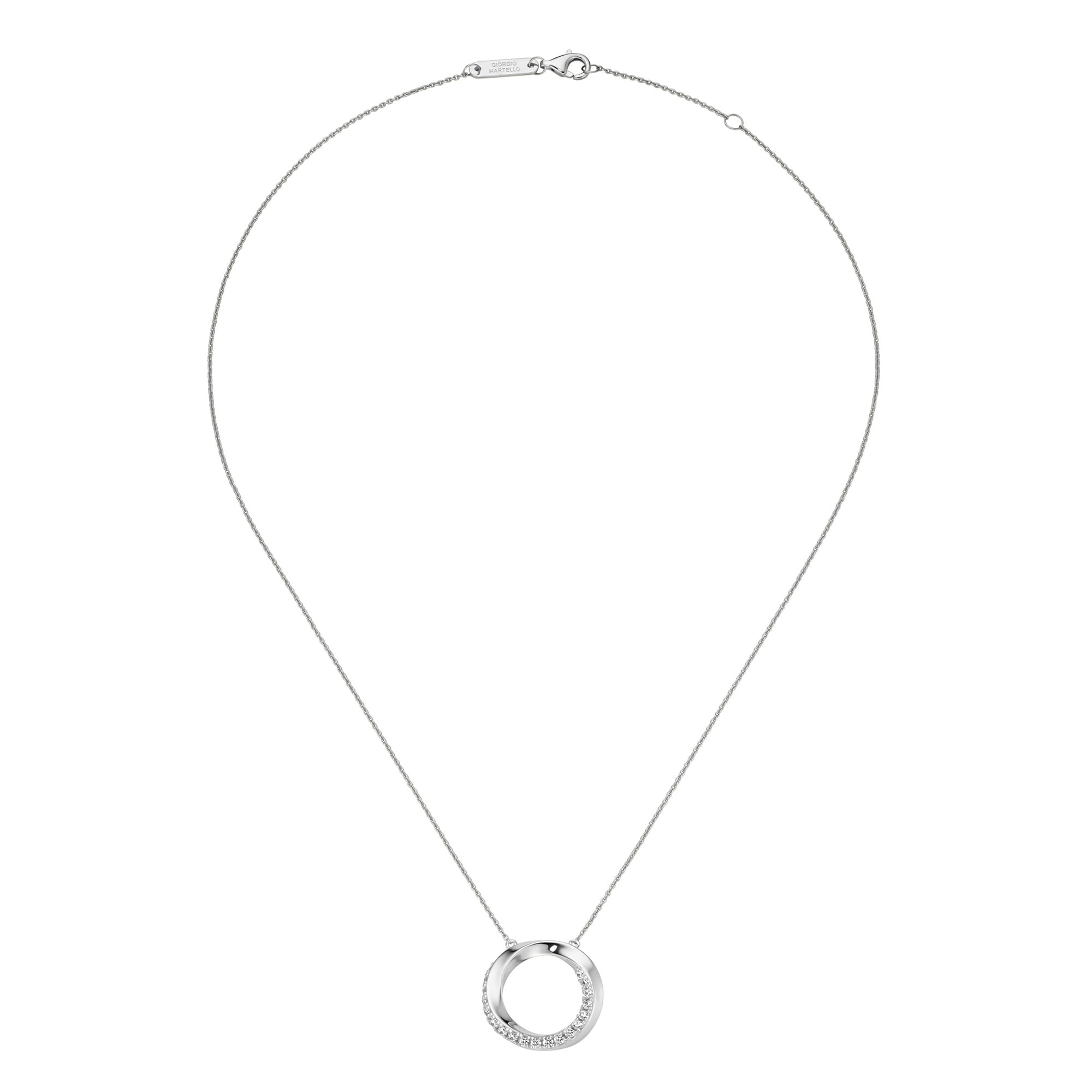 GIORGIO MARTELLO MILANO Collier »Collier Mittelteil rund, gedreht, mit weißen Zirkonia, Silber 925«
