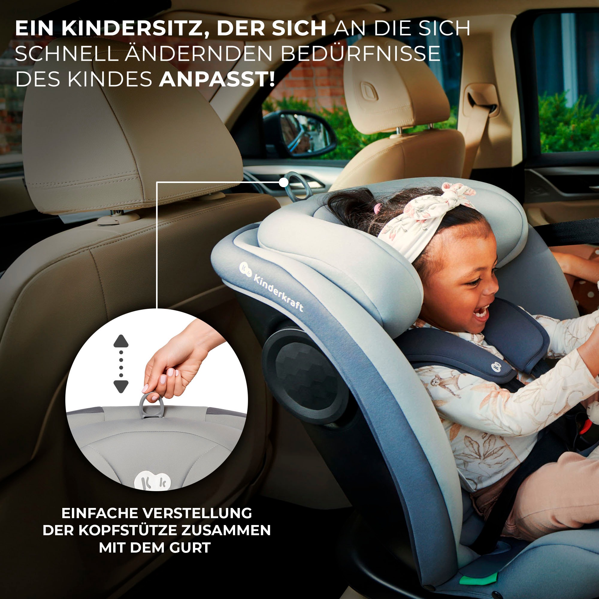 Kinderkraft Autokindersitz »I-GROW i-Size« Klasse 0 / 1 / II / III (bis 36 kg) 360° – drehbarer Kindersitz