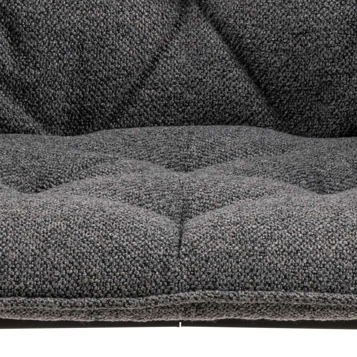 ACTONA GROUP Esszimmerstuhl, Luxus-Microfaser, Essstuhl Anthrazit, Beine mattschwarzem Stahl und Tuftings, 2er Set