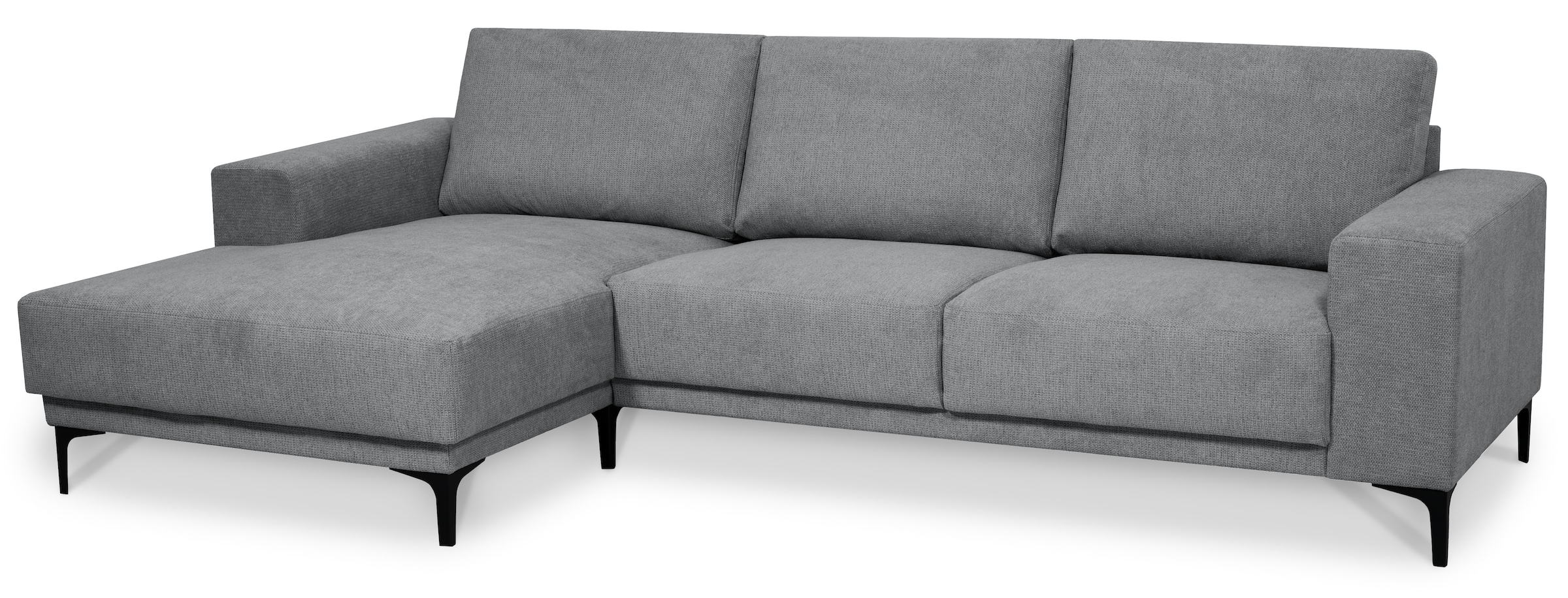 Places of Style Ecksofa »Xander, L-Form,«, Breite 280 cm, Soft-Touch Chenille, schwarze Metallfüße