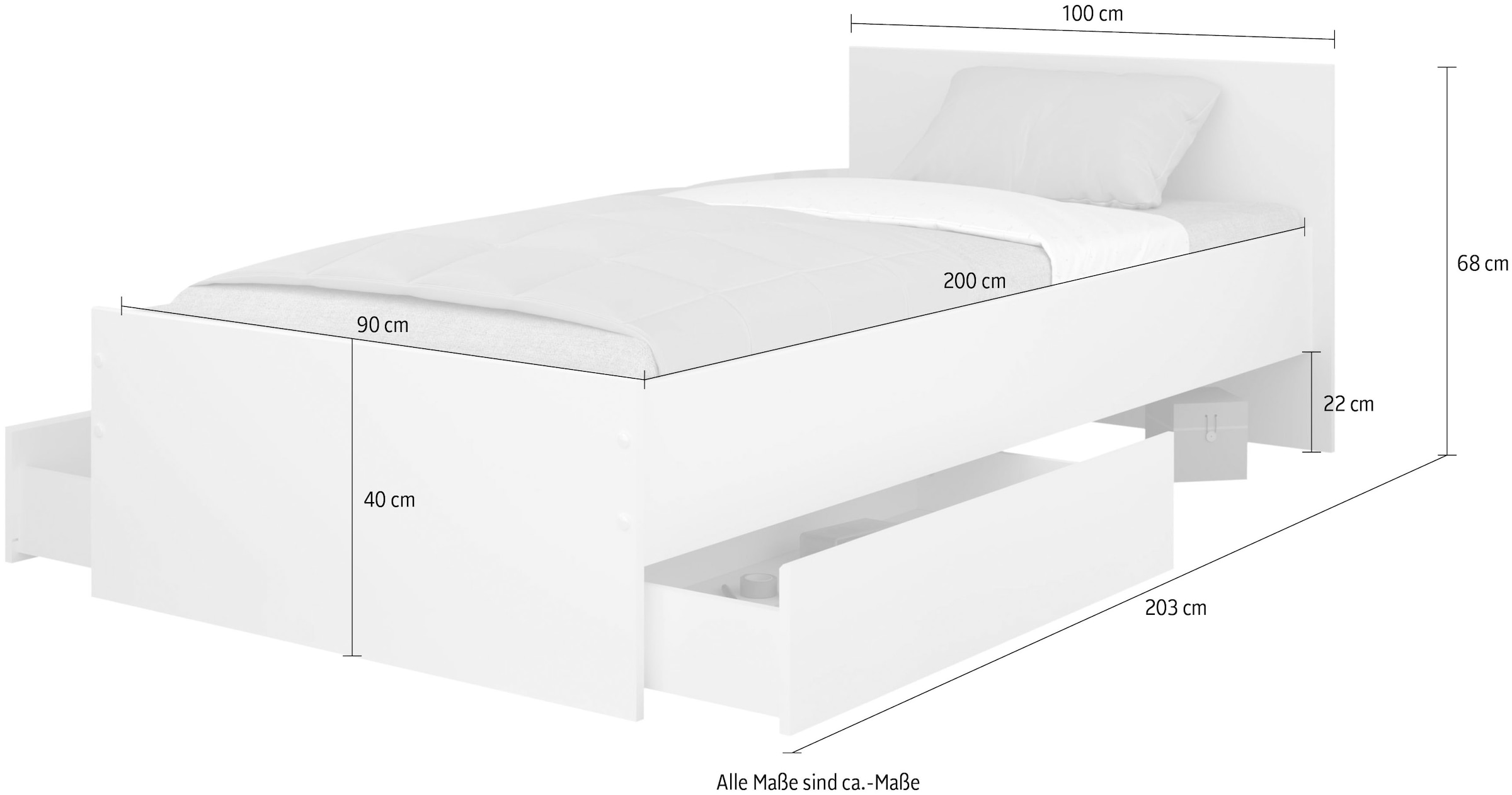 Parisot Stauraumbett »Pirouette 5« Set, 1 tlg. Kopfteil - drehbar Grau oder Rosa