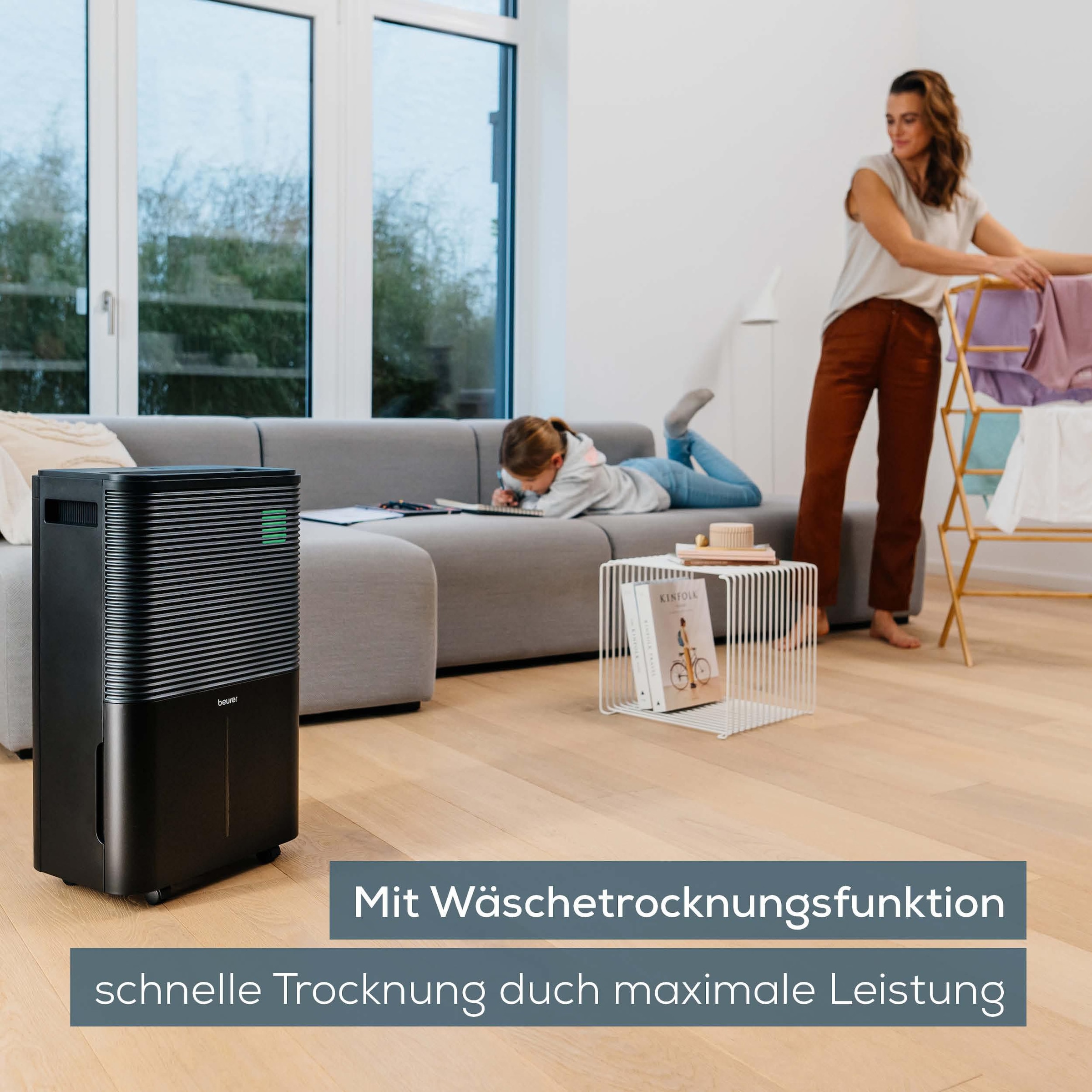 BEURER Luftentfeuchter »LE 250, Entfeuchtung bis zu 20 Liter pro Tag, mit 4 l Wassertank« Entfeuchtung 20 l/Tag Tank 4 l Für große Räume bis 60m² geeignet, zwei Lüfterstufen, Timerfunktion