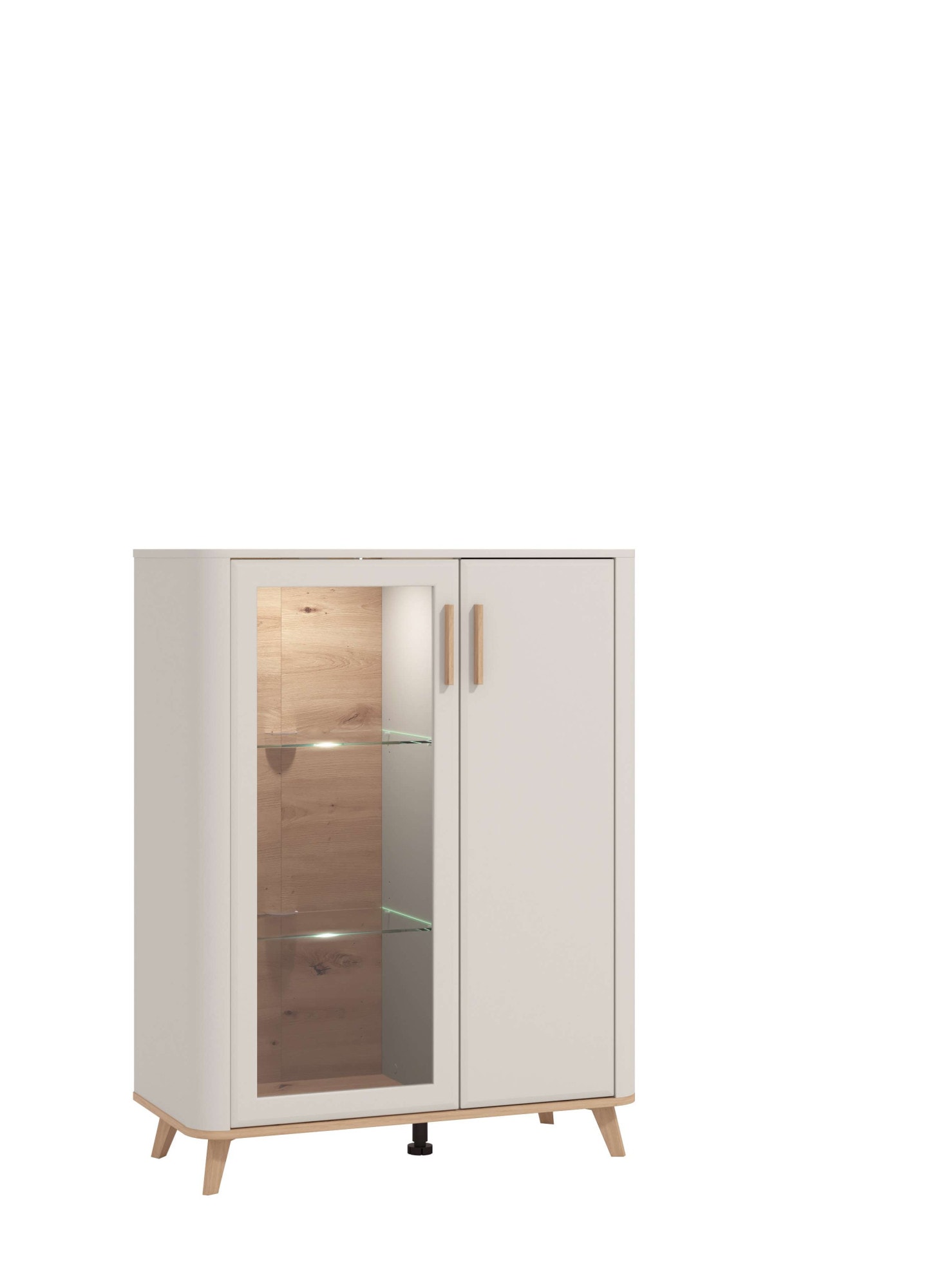 Home affaire Highboard »Darwen Sideboard, Kommode, Anrichte, Schrank, Vitrine« Abgerundete Kanten, matte Kaschmir-Oberflächen, mit 4 Böden