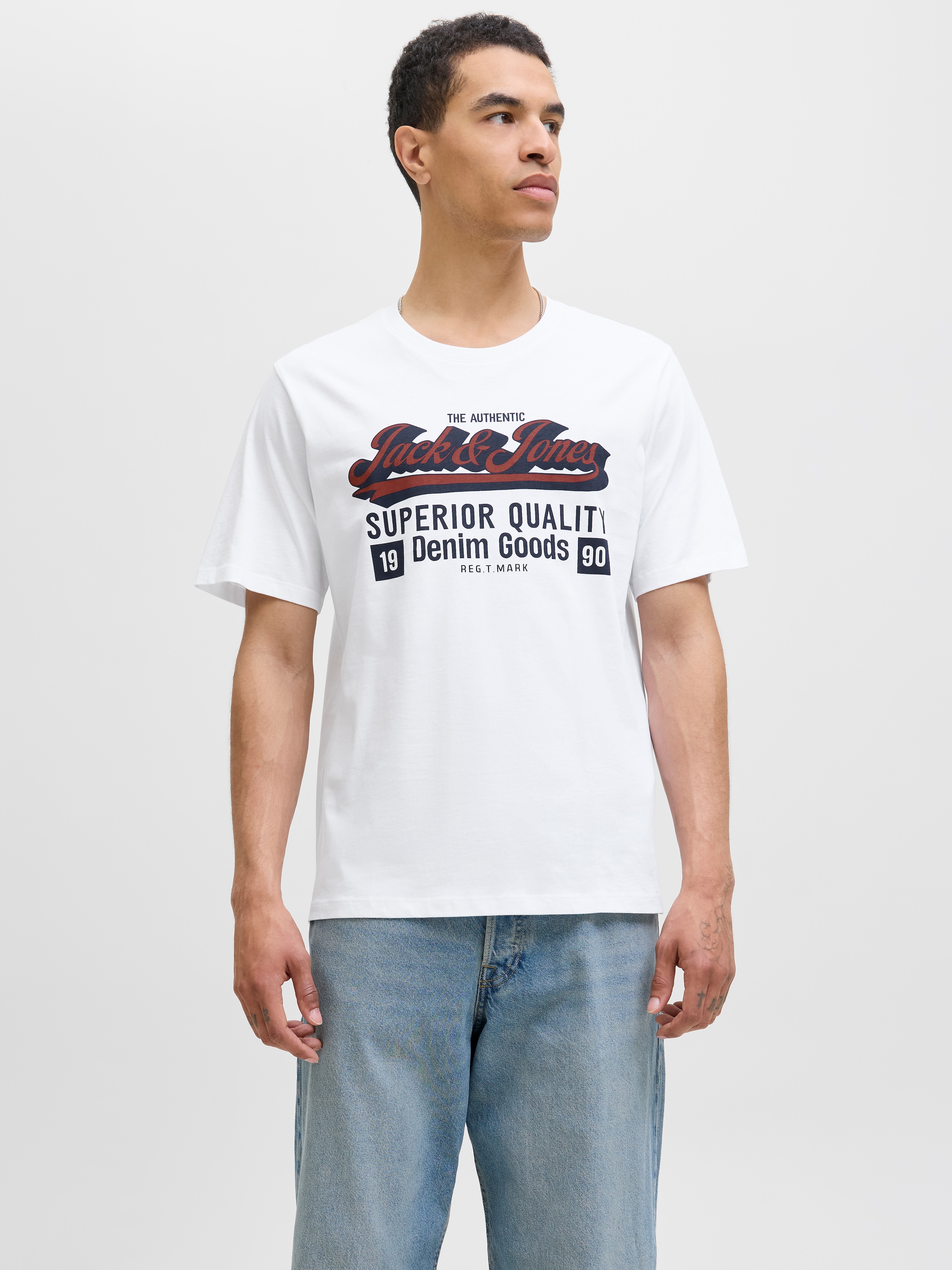Jack & Jones Rundhalsshirt »JJELOGO TEE SS O-NECK 2 COL AW25 5PK MP«, (Packung, 5 tlg.)