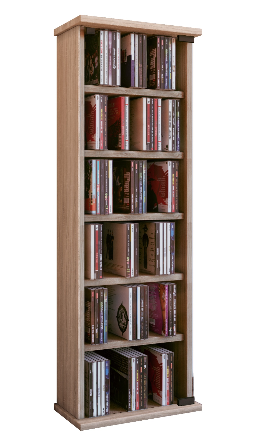 VCM Media-Regal »Holz CD DVD Stand Regal Schrank Vetro Glastür« 1 Stk. tlg.