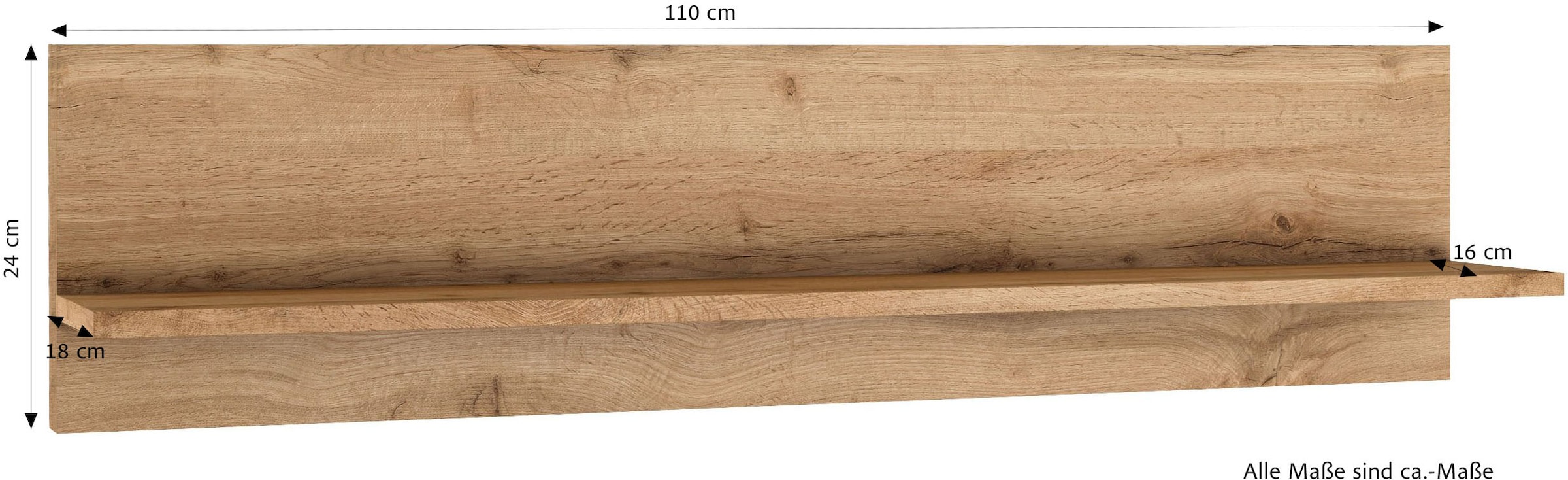 KOCHSTATION »KS-Virginia,neu in verbesserter Ausführung« Stauraum, offene Ablage,  Maße (B/H/T): ca. 110/24/18 cm, Regal für Deko und Gewürze