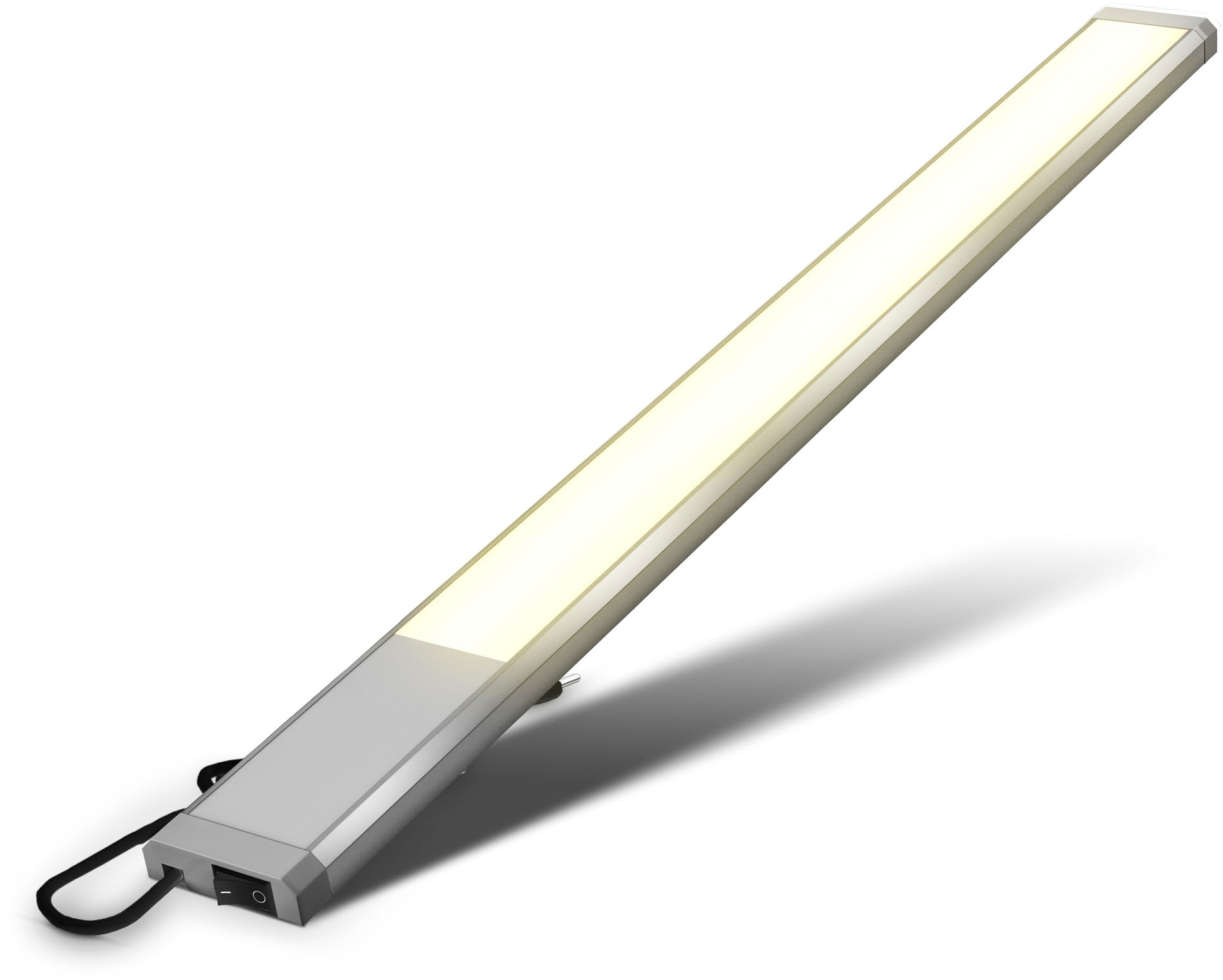 B.K.Licht LED Unterbauleuchte »BKL1468 LED Leiste mit Ein-Ausschalter« LED-Modul 1 Stk. Warmweiß Unterbauleuchte, 3.000K, 1.100Lm, 57,5x4,9x1,3 cm, Titanfarbig
