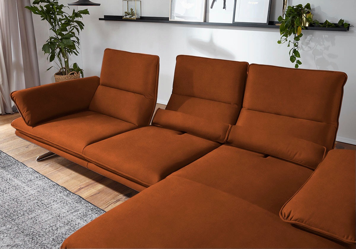 W.SCHILLIG Ecksofa »broadway, Designsofa mit tollem Sitzkomfort, L-Form«, Sitztiefenverstellung, Kopfteil- & Seitenteilverstellung, Breite 291cm