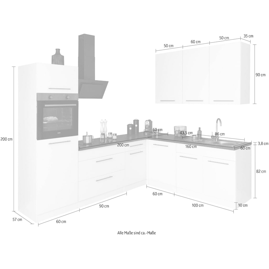 wiho Küchen Winkelküche »Unna«