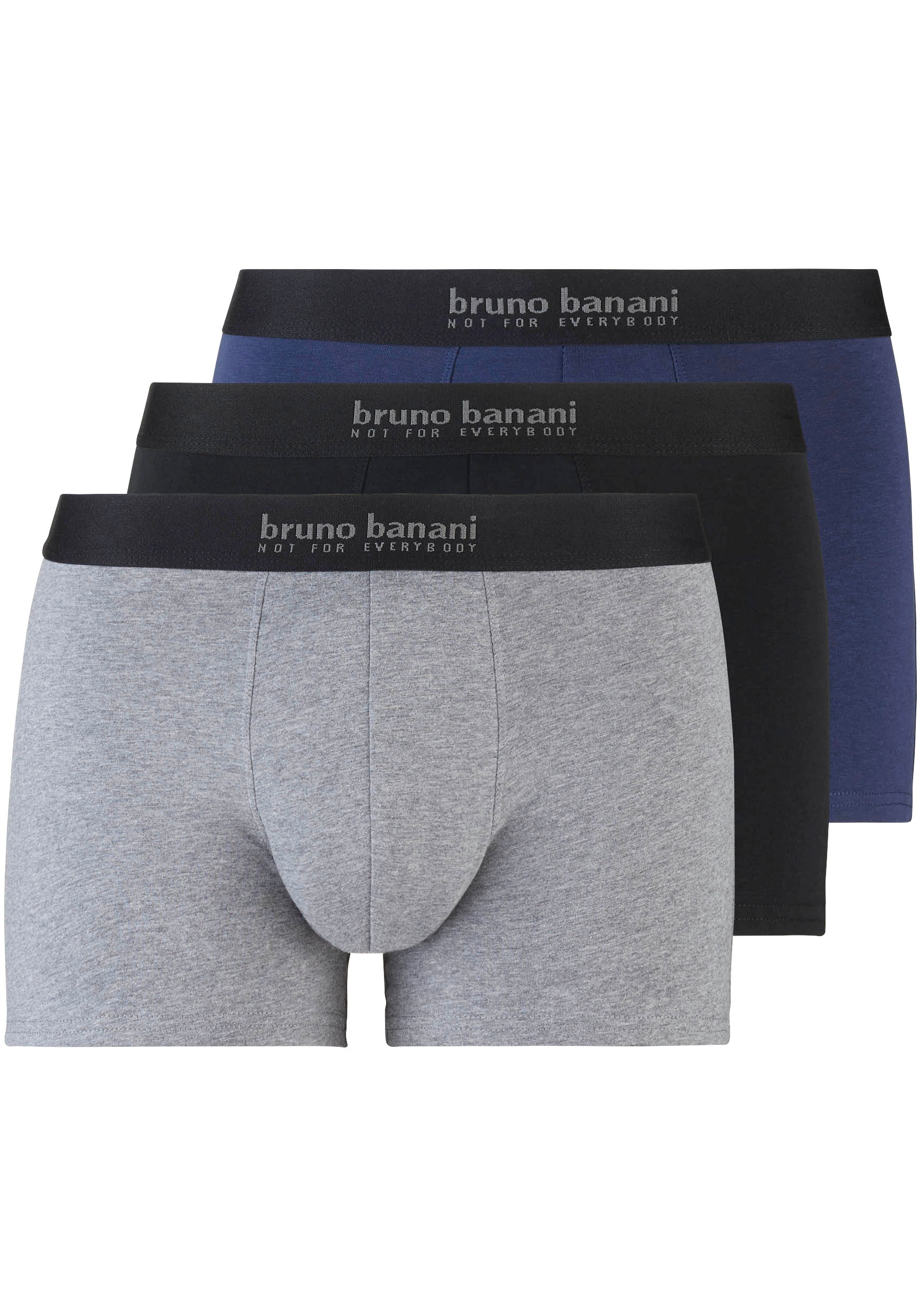 Bruno Banani Boxershorts »Short 3Pack Energy Cotton«, (Packung, 3er-Pack), mit Schriftzug am Bund