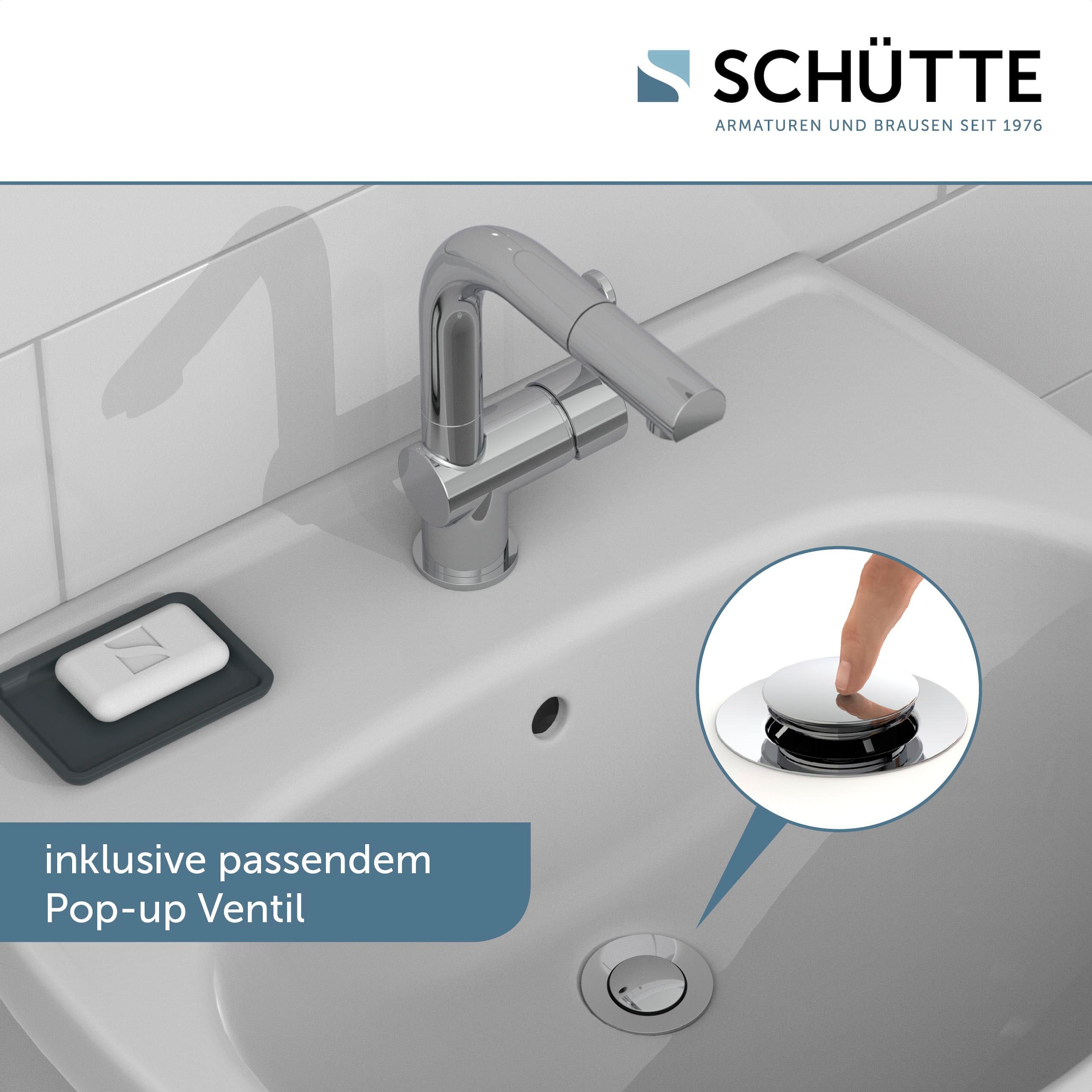 Schütte Badarmatur »3-teilige Serie LONDON«, (Set), Energiesparend, Verbrühschutz, 360° schwenkbar, wassersparend