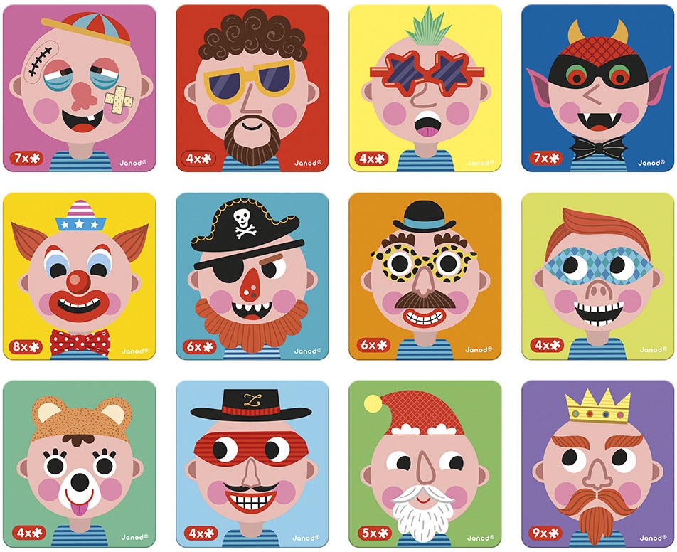Janod Lernspielzeug »Magnetbuch - Crazy Face Boys«