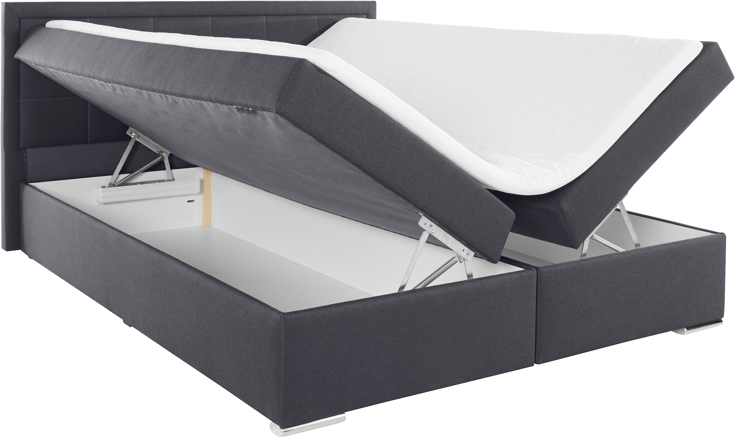 Boxbett Athena, wahlweise mit Bettkasten inkl. Topper bei Ausführung mit Matzratze, in Härtgraden H2, H3, H4
