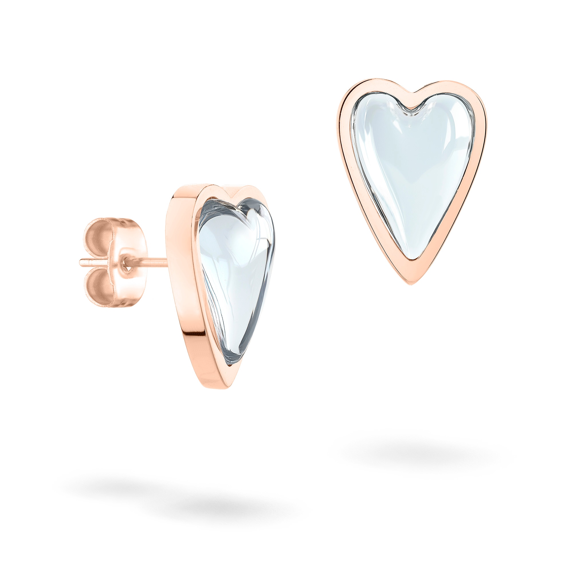 Liebeskind Berlin Paar Ohrstecker »Schmuck Geschenk Edelstahl Ohrringe Glass Heart« mit Glasstein