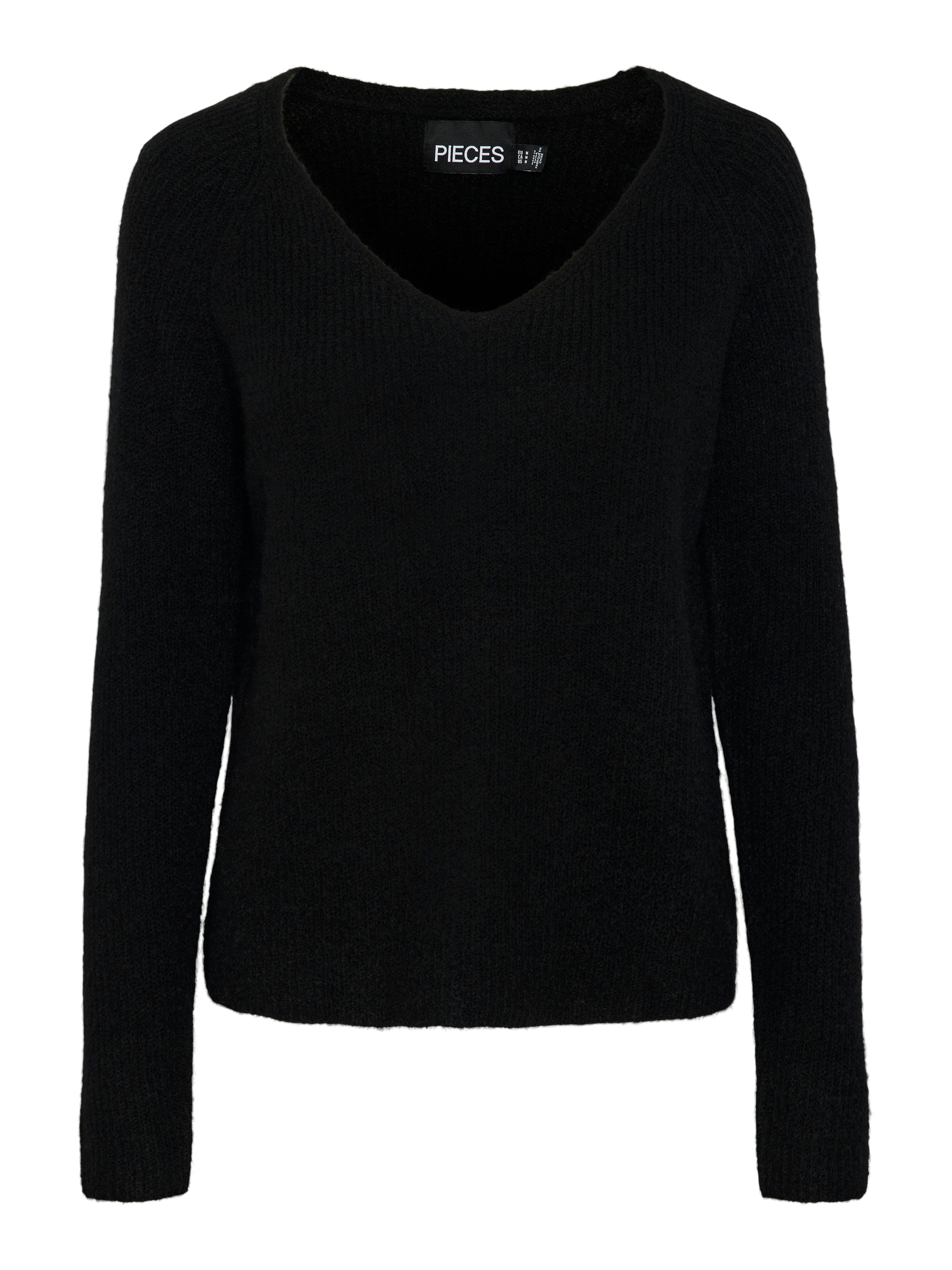 pieces V-Ausschnitt-Pullover »PCELLEN LS V-NECK KNIT NOOS BC« mit Wolle