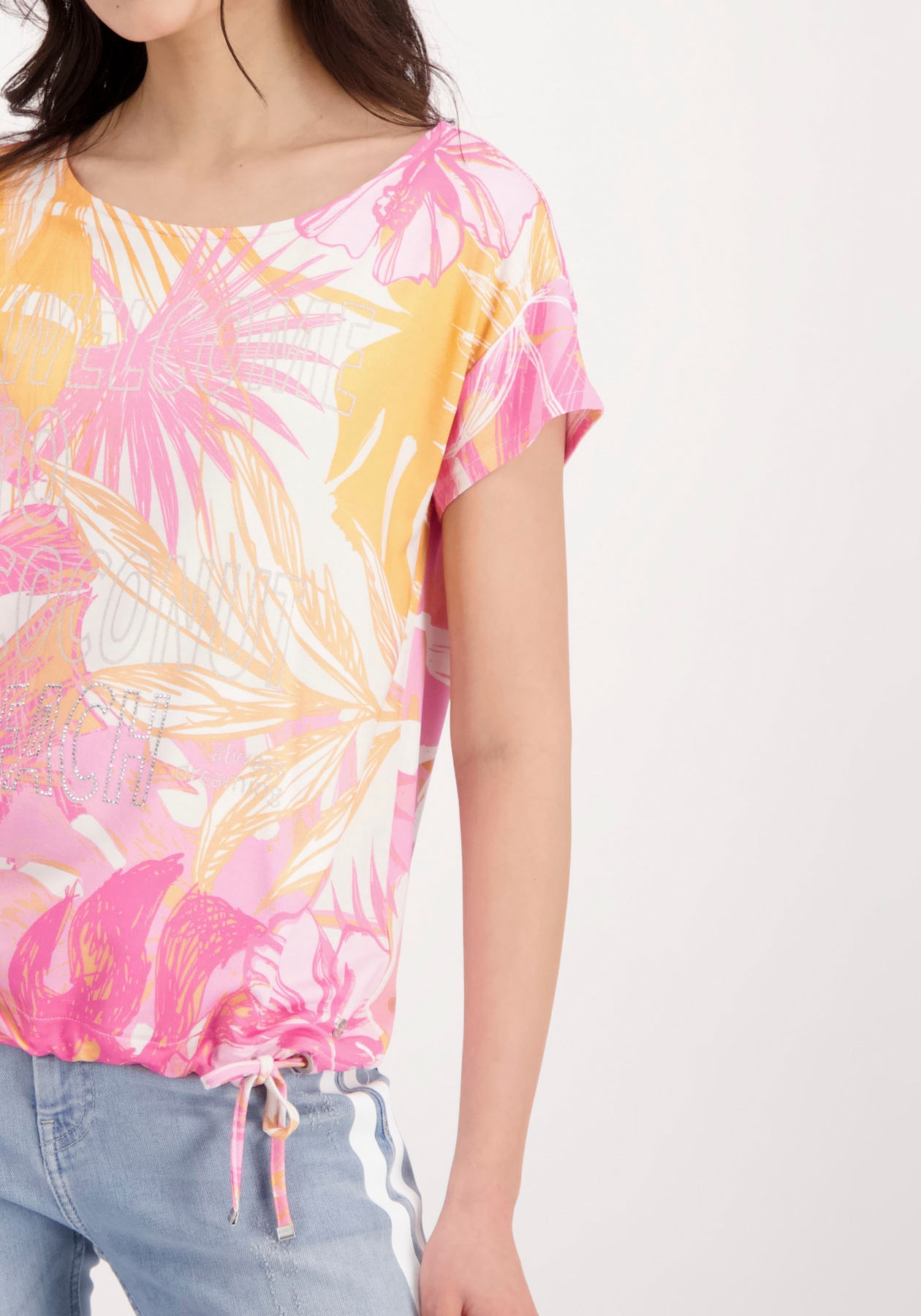 Monari Rundhalsshirt, mit Tropicalprint bei ♕ | T-Shirts
