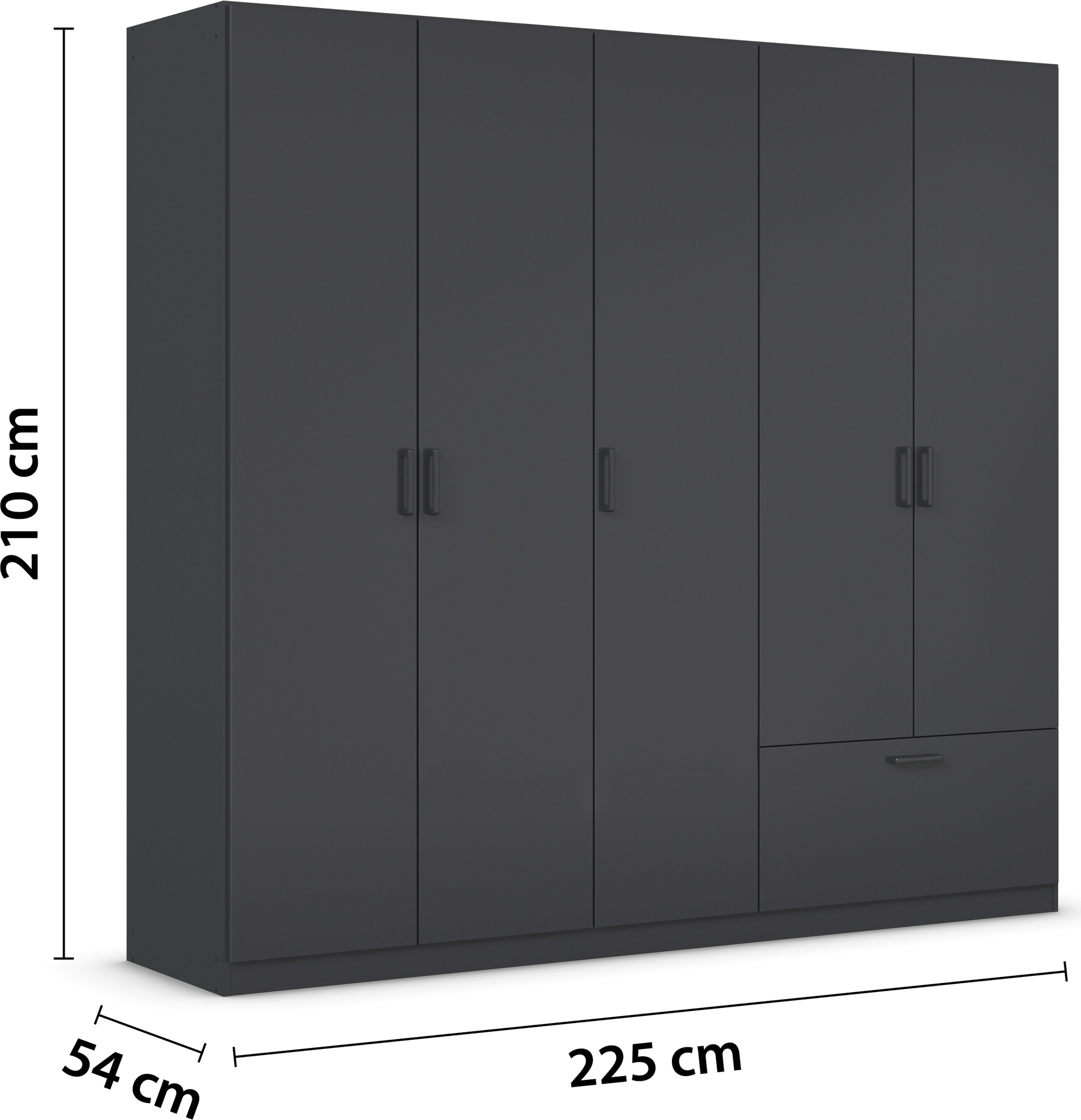 rauch Drehtürenschrank »Kleiderschrank Schrank Garderobe Wäscheschrank BARI«, mit Schubasten außen, moderner Griff in Graumetallic MADE IN GERMANY
