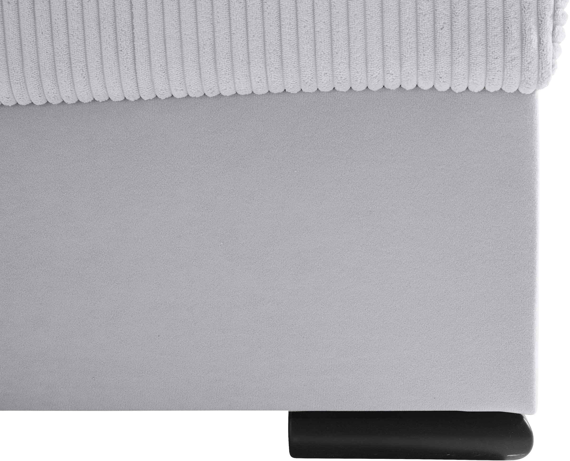 COLLECTION AB Wohnlandschaft »Josy U-Form, Breite 269 cm, Flachgewebe, Struktur, Cord & Cord/Mix«, (Cord-/Mix), inkl. Bettfunktion, Bettkasten, mit 3 gleich großen Rückenkissen
