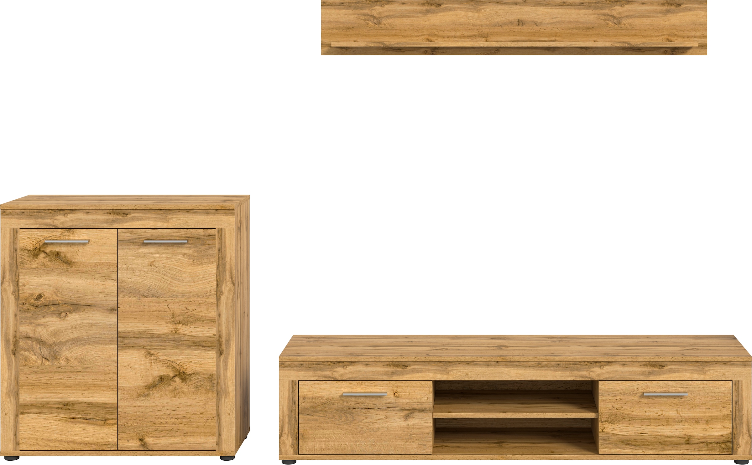 Home affaire Wohnwand »Aosta, Breite 255cm, bestehend aus Highboard, Lowboard, Wandboard« 3 Stk. tlg.