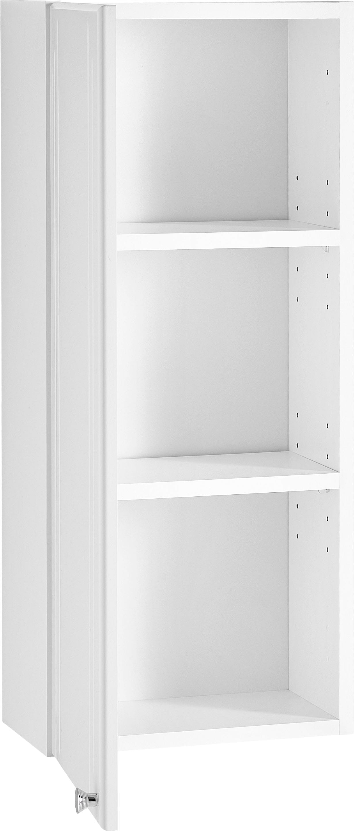 Saphir Hängeschrank »Quickset 955 Wand-Badschrank 32,5 cm breit mit 1 Tür, 2 Einlegeböden« Badezimmer-Hängeschrank, Weiß Hochglanz, Griffe in Chrom Glanz