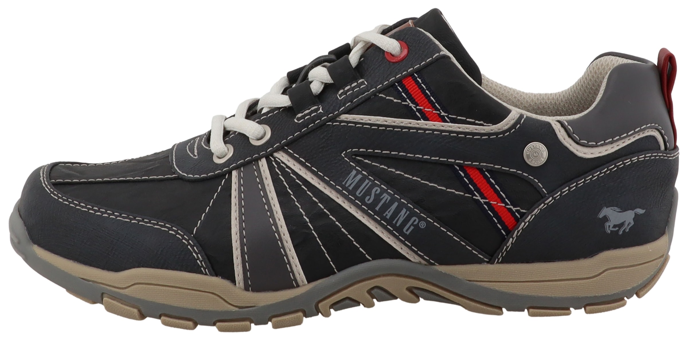 Mustang Shoes Sneaker »Ferdinando«  Freizeitschuh, Halbschuh, Schnürschuh mit auffälligen Kontrastnähten