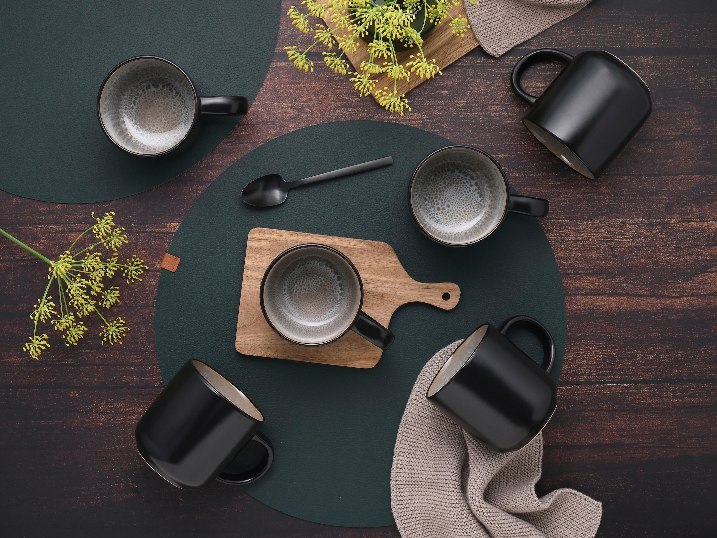 my home Becher »modernes 6-teiliges Kaffeebecher-Set Nydala«, (Set, 6 tlg.), hohe Haltbarkeit, spülmaschinengeeignet & mikrowellengeeignet