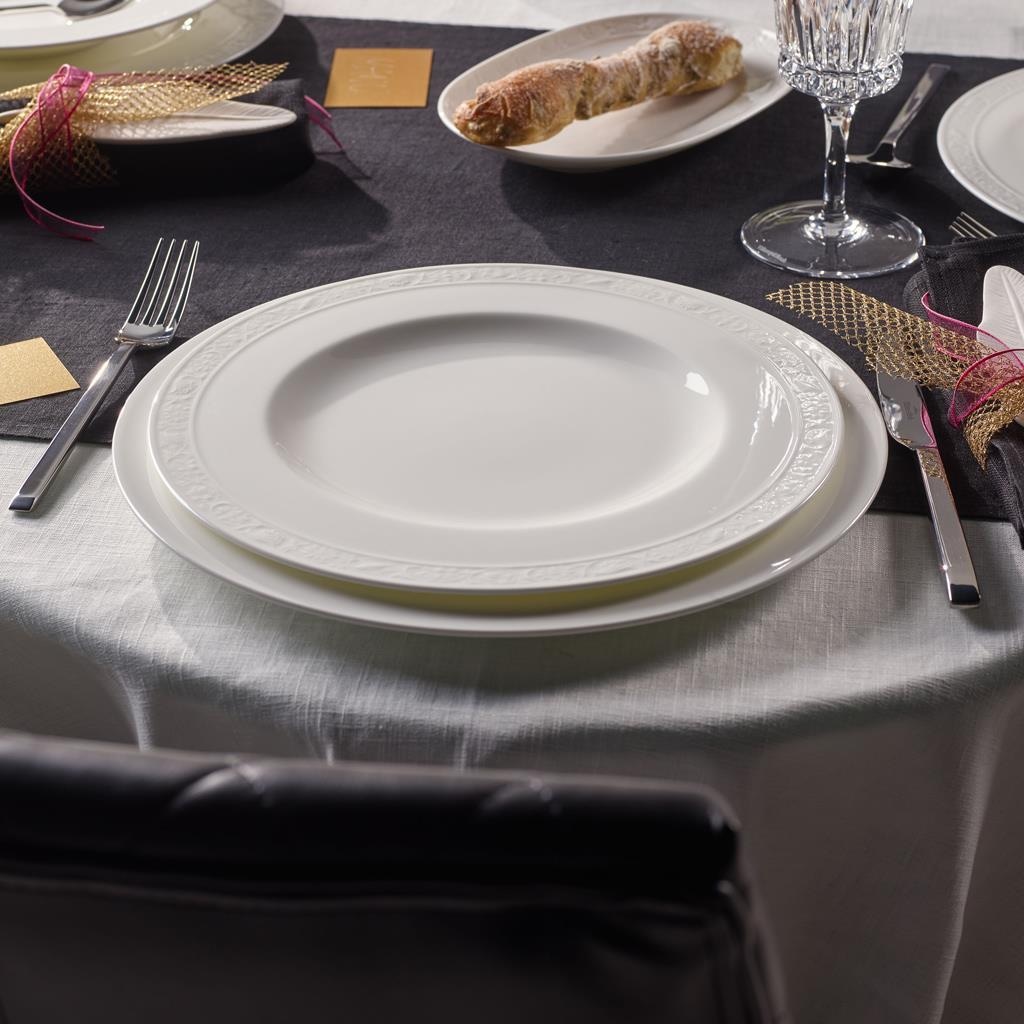 Villeroy & Boch Geschirr-Set »Tafelservice White Pearl 12er Set weiß« Spülmaschinengeeignet, Mikrowellenfest
