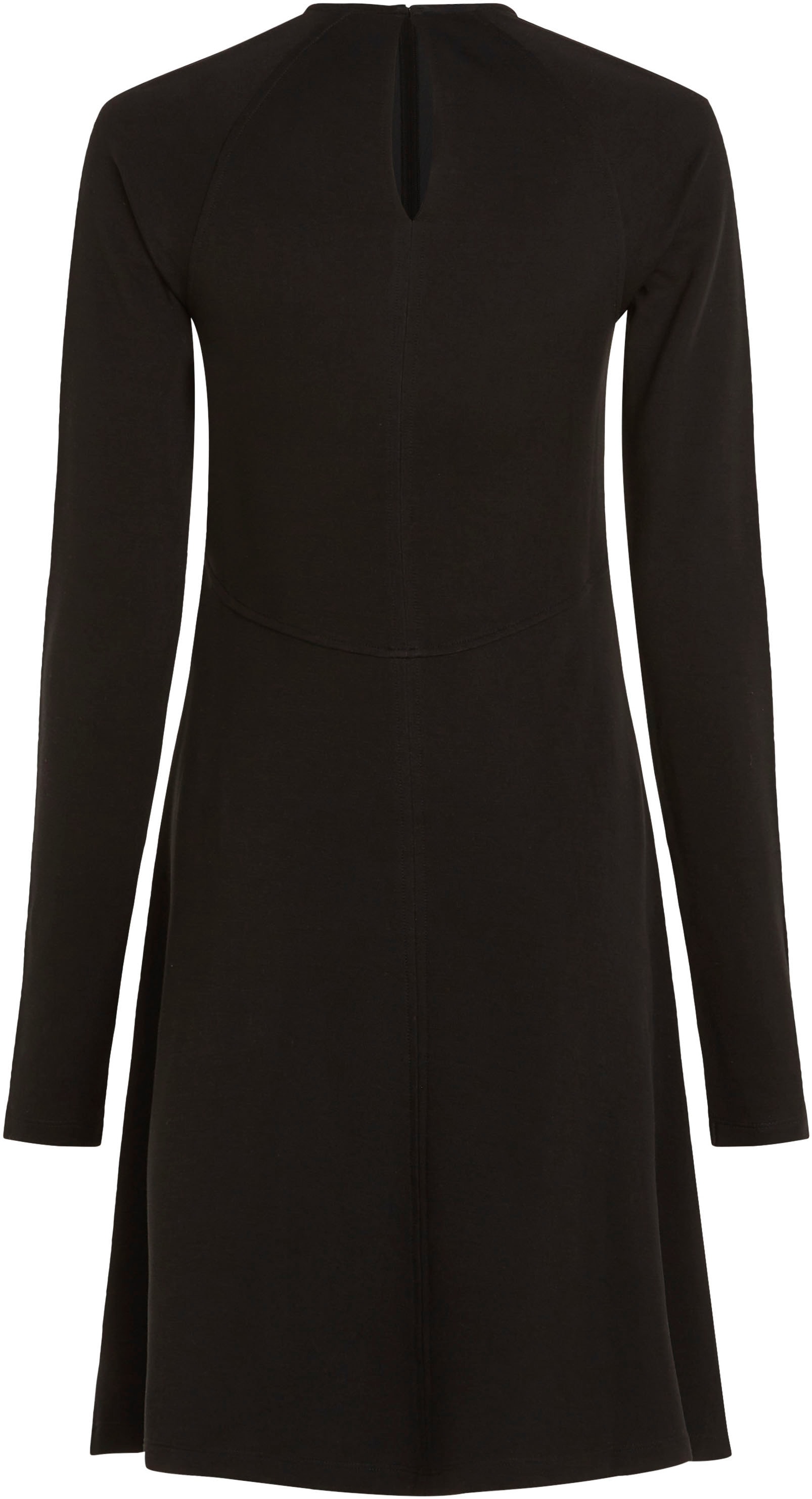 Tommy Hilfiger Jerseykleid »F&F C-NK SHINY INTERLOCK LS DRS«, mit Logostickerei