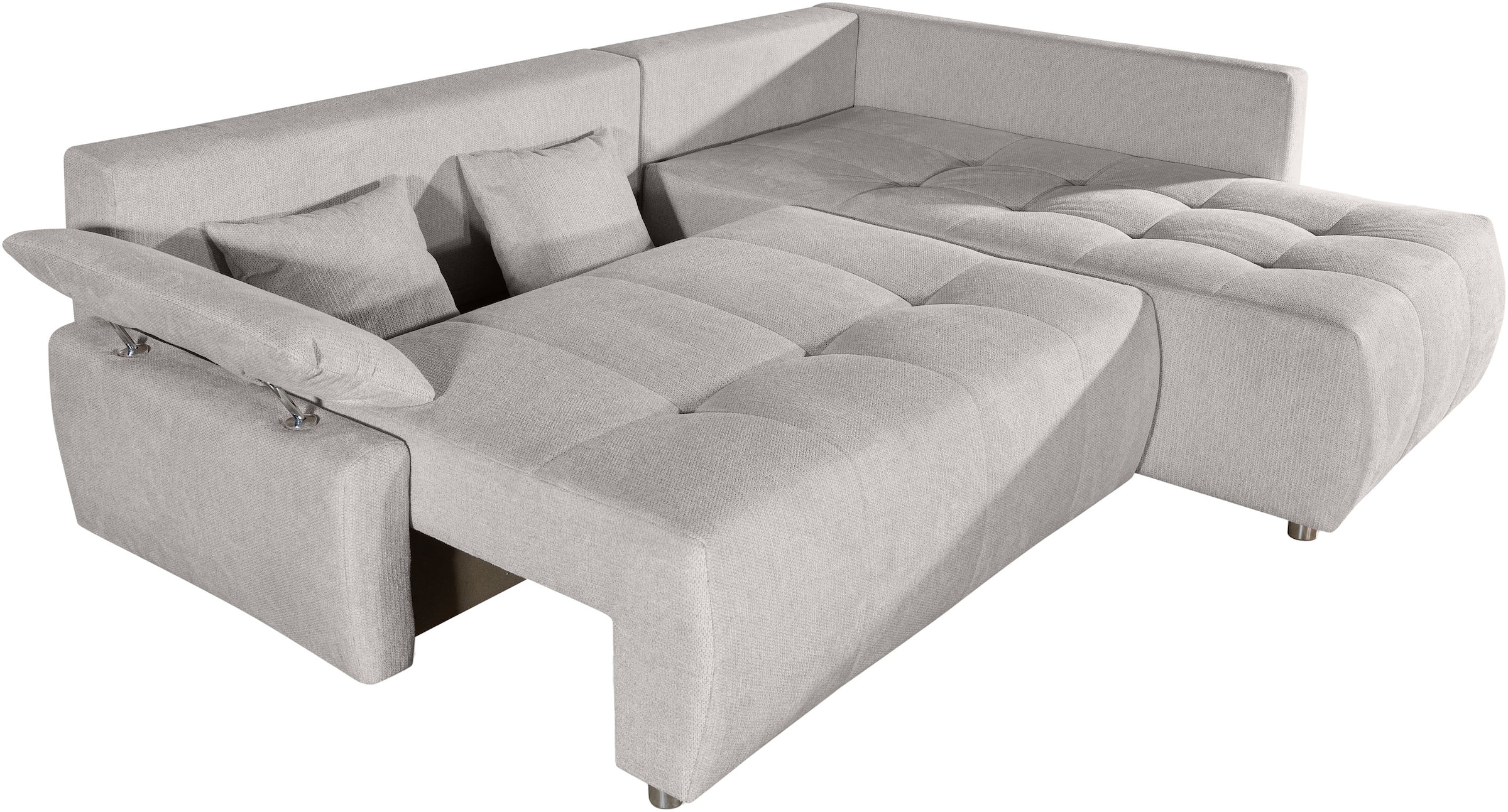 COLLECTION AB Ecksofa »Funtastic L-Form, B: 213 cm, Schlaffunktion, Bettkasten, auch in Cord« Armteilverstellung, Bonnellfederkern, frei stellbar