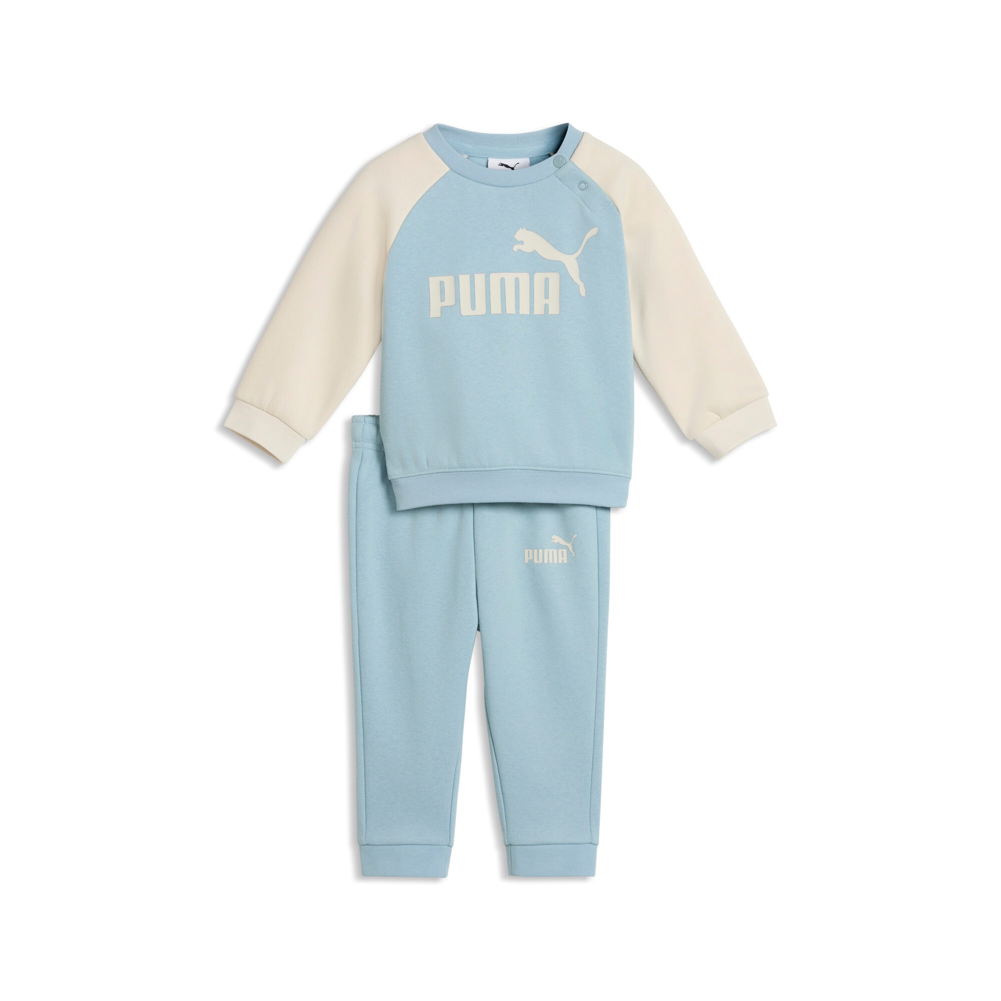 PUMA Trainingsanzug »MINICATS ESS RAGLAN CREW SET FL INF« 2 tlg. 2-teilig, mit Rundhalsausschnitt, mit innenliegendem Kordelzug
