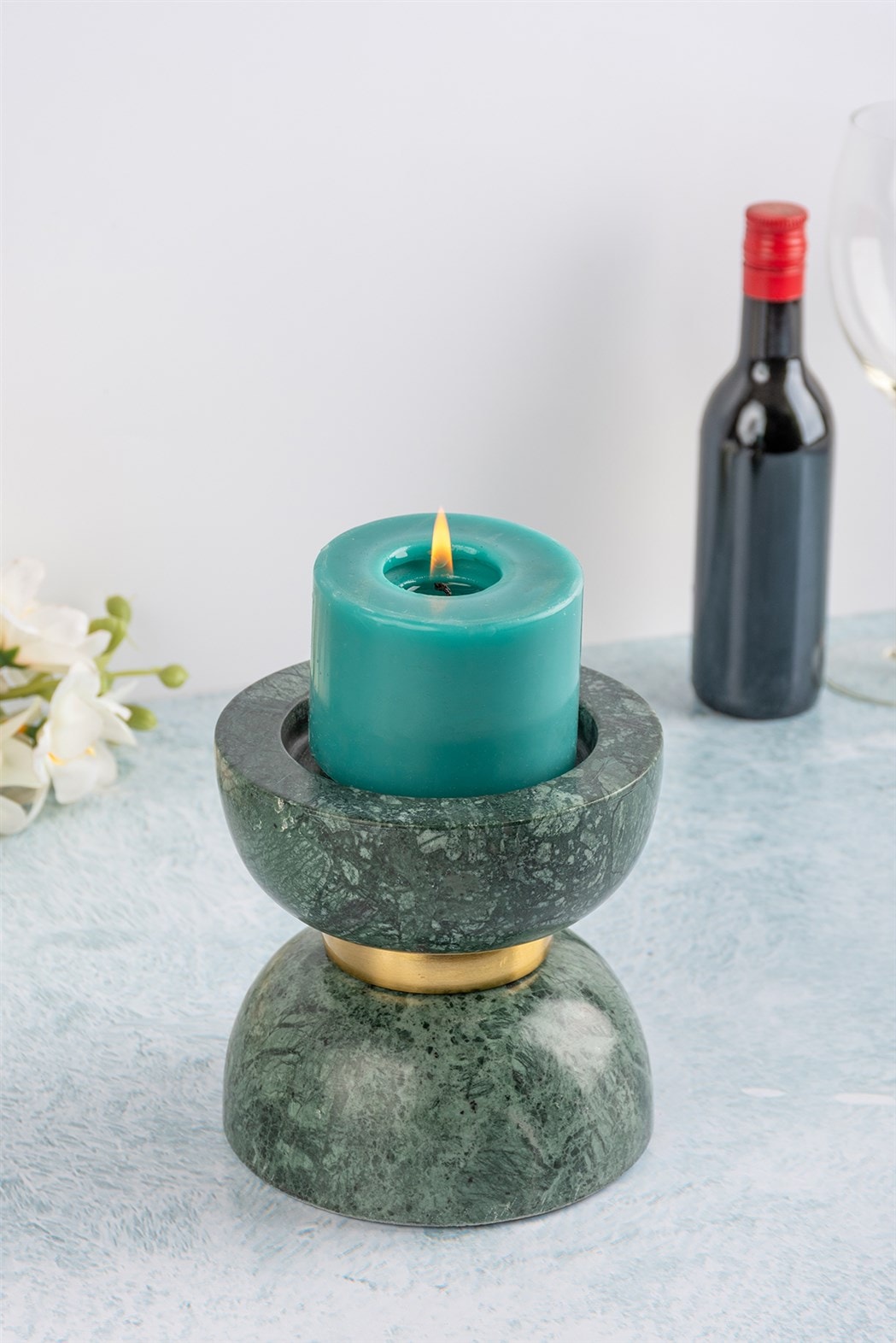 Kayoom Kerzenhalter »Kerzenhalter Satori 125« Dekorative Kerzenhalter aus Marmor mit Metall-Ring