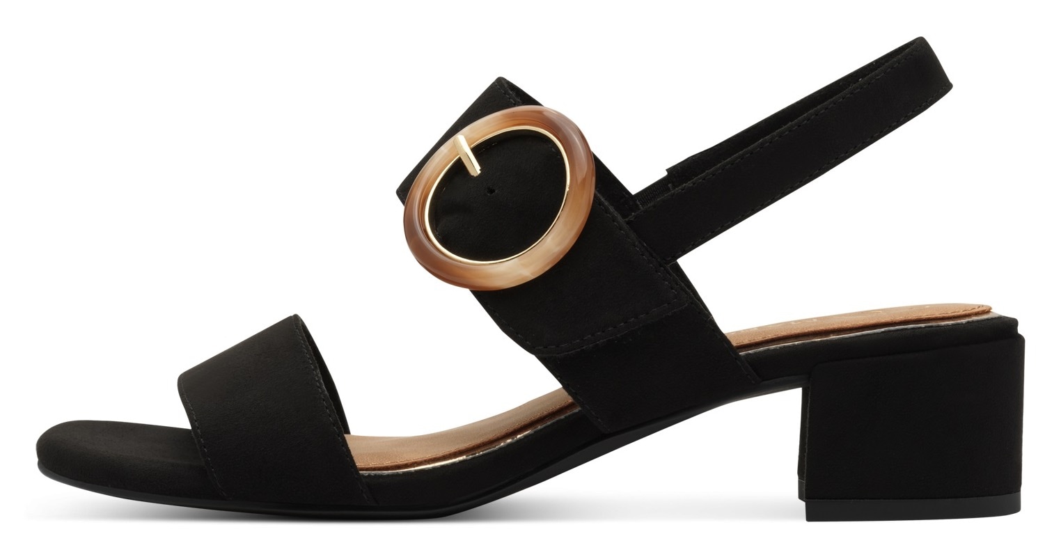 MARCO TOZZI Sandalette  , Blockabsatz, Riemchensandale, Festtagsschuh mit großer Zierschnalle