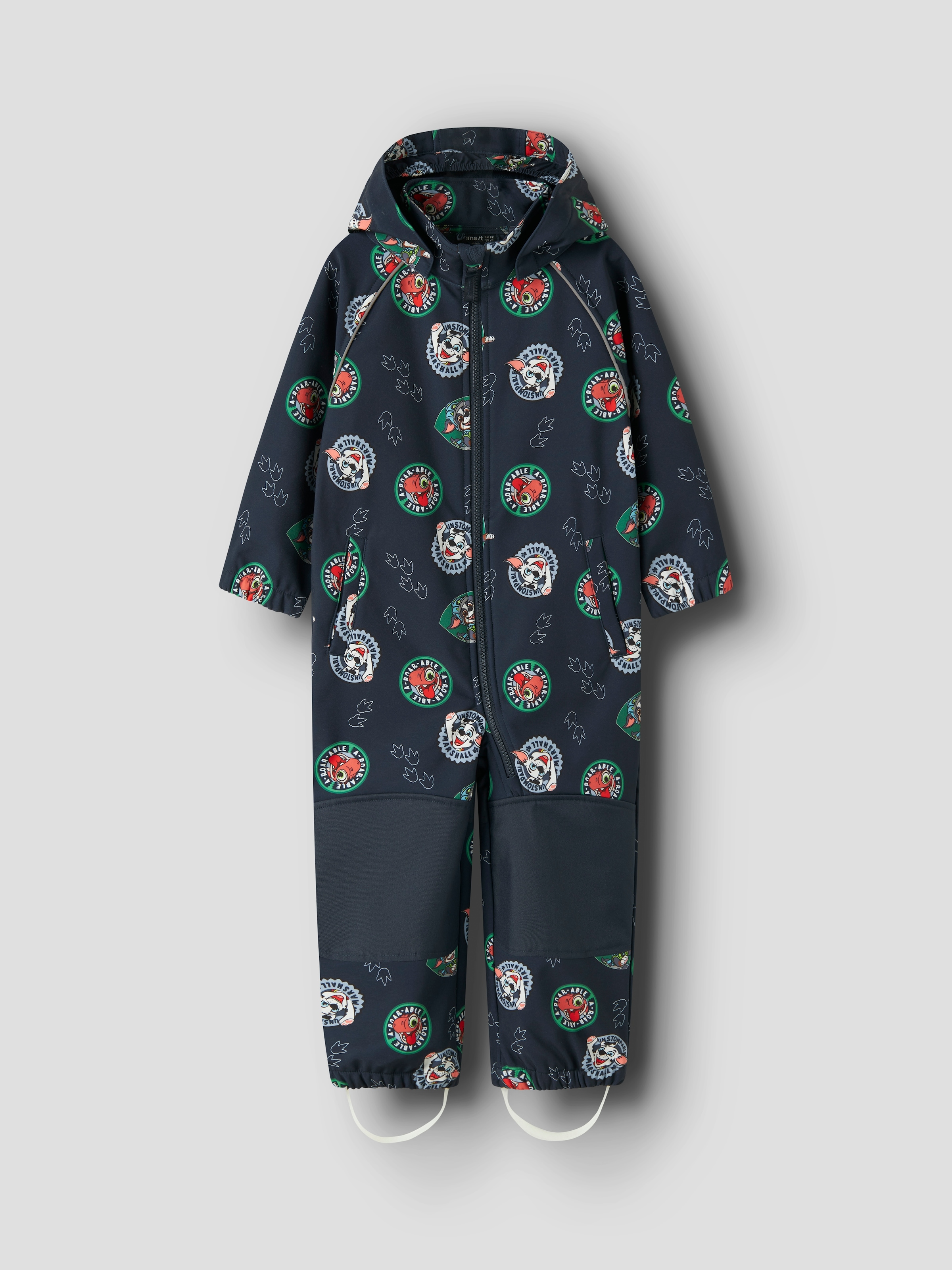 Name It Softshelloverall »NMMALFA08 PAW SOFTSHELL SUIT NOOS CPLGM« Materialmix, reflektierende Details und abnehmbare Kapuze