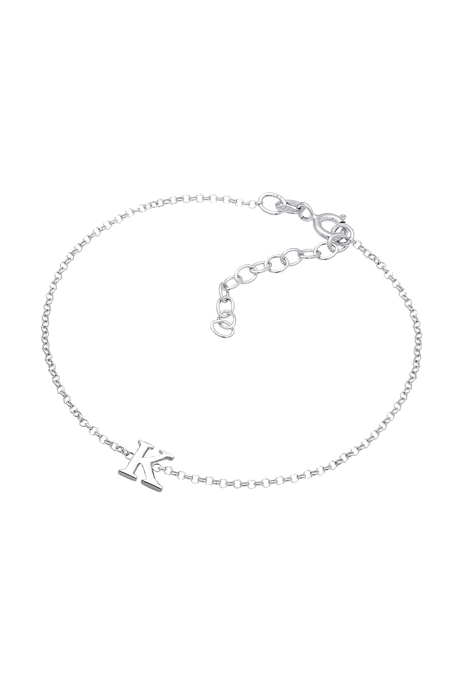 Elli Armkette »Armband Buchstaben Initialen Anhänger K 925 Silber«