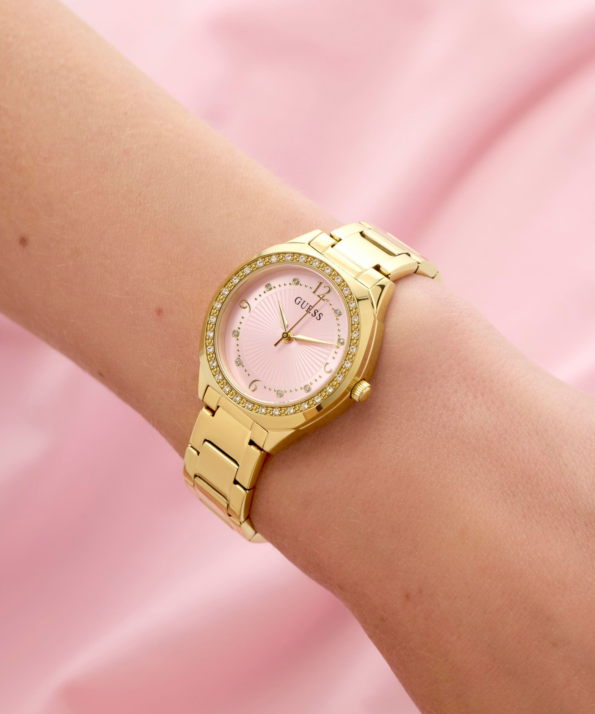 Guess Quarzuhr »GUESS-CHARLOTTE« Armbanduhr, Damenuhr, Edelstahlarmband, analog
