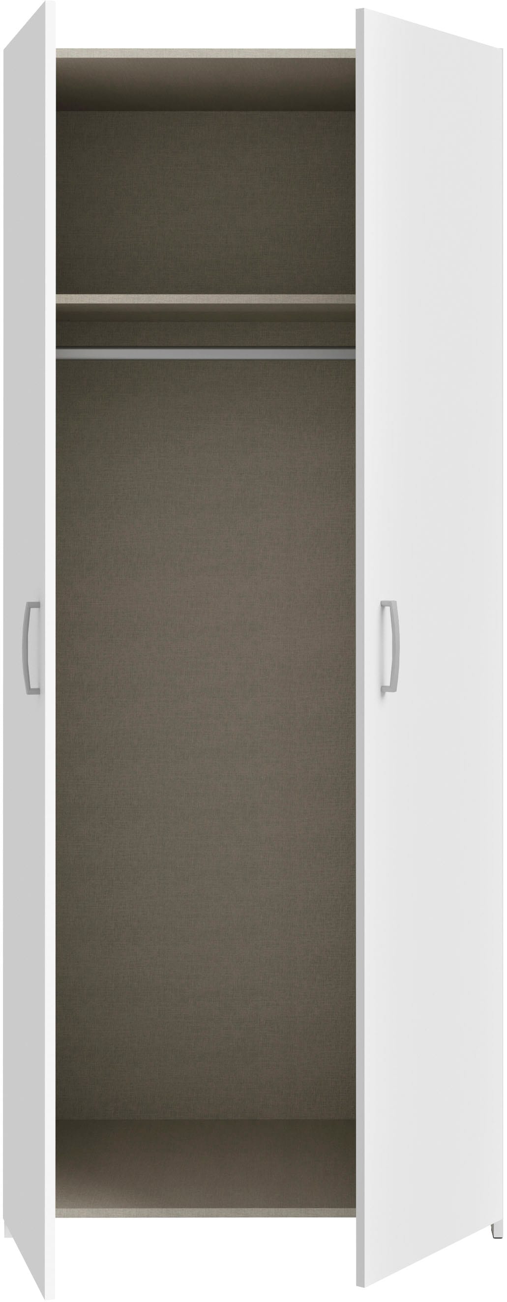 FORTE Drehtürenschrank »Econobox«, Drehtürenschrank, zeitloses Design mit alufarbigen Griffen.