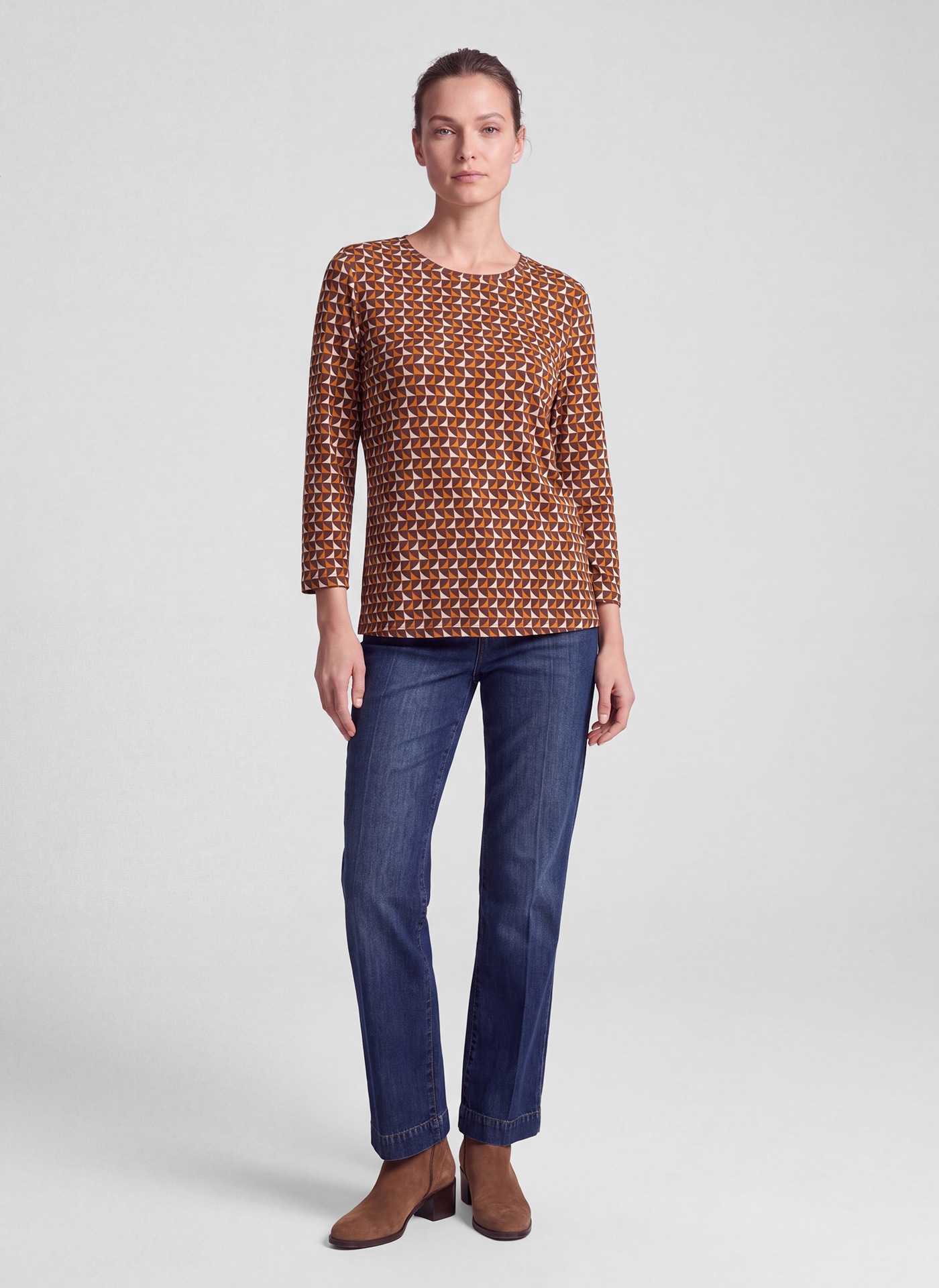 Rabe 3/4-Arm-Shirt mit Allover-Muster