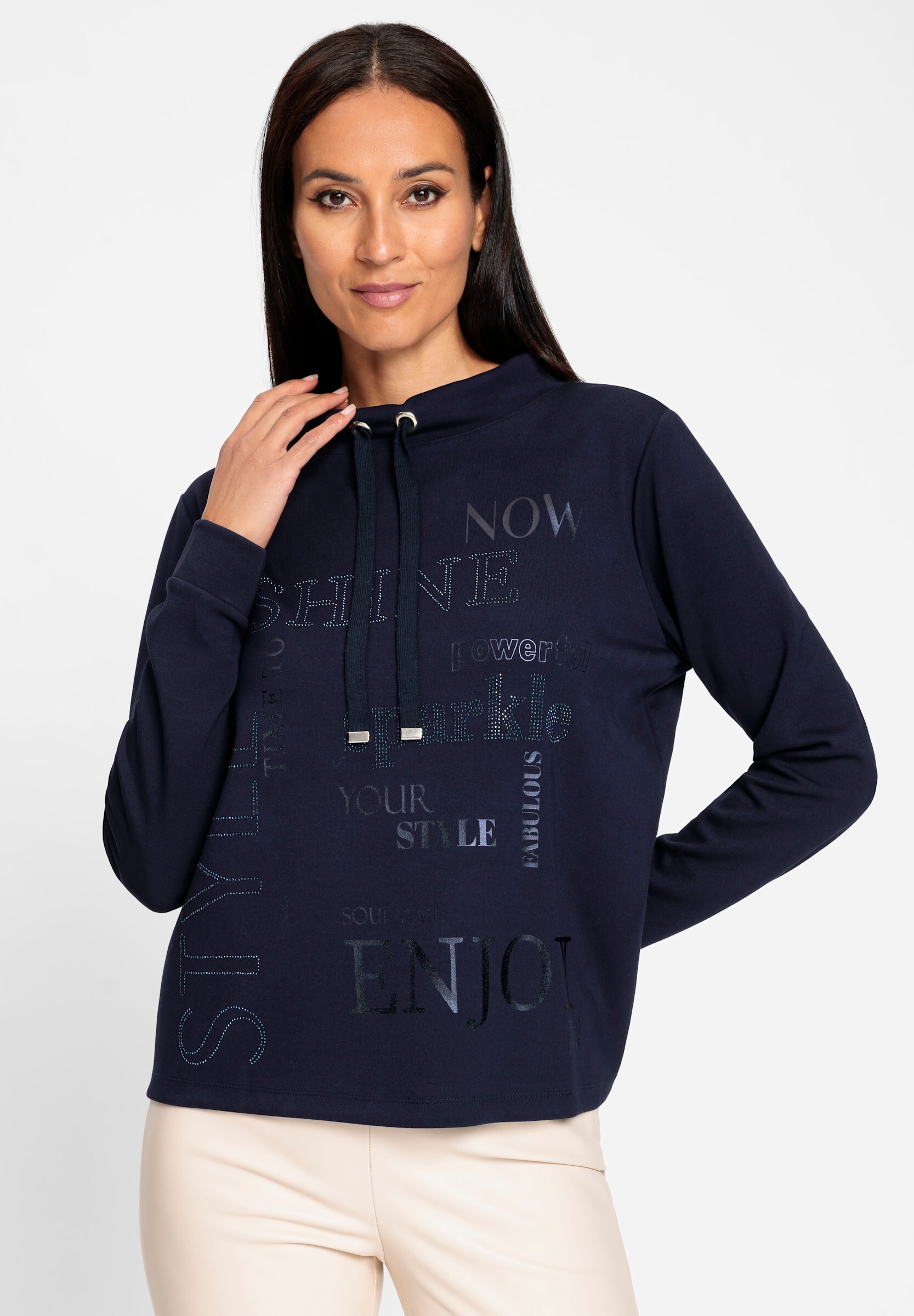 heine Sweatshirt »Sweatshirt Sweatshirt mit Stehkragen, halsfern«
