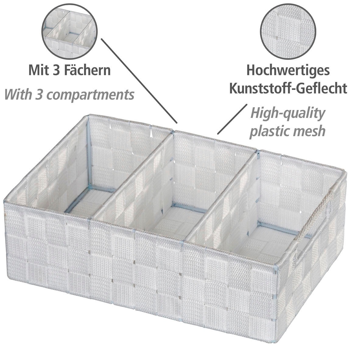 WENKO Organizer »Adria« mit Griff, 3 Fächer