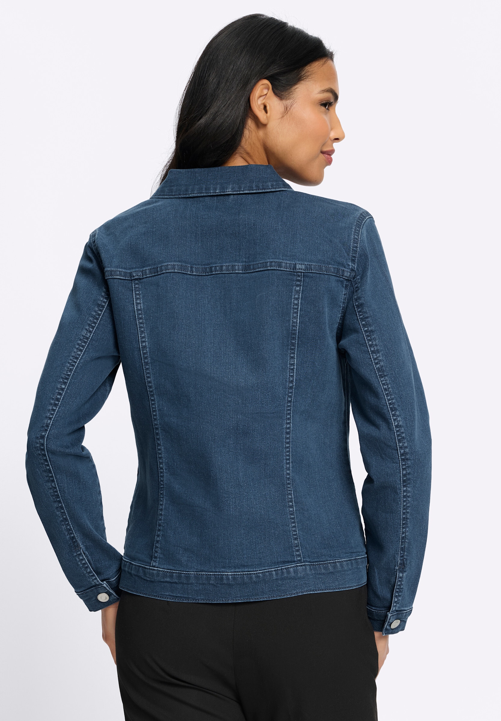 Sieh an! Jeansjacke »Jeans-Jacke Jeansjacke mit Spitzenband«