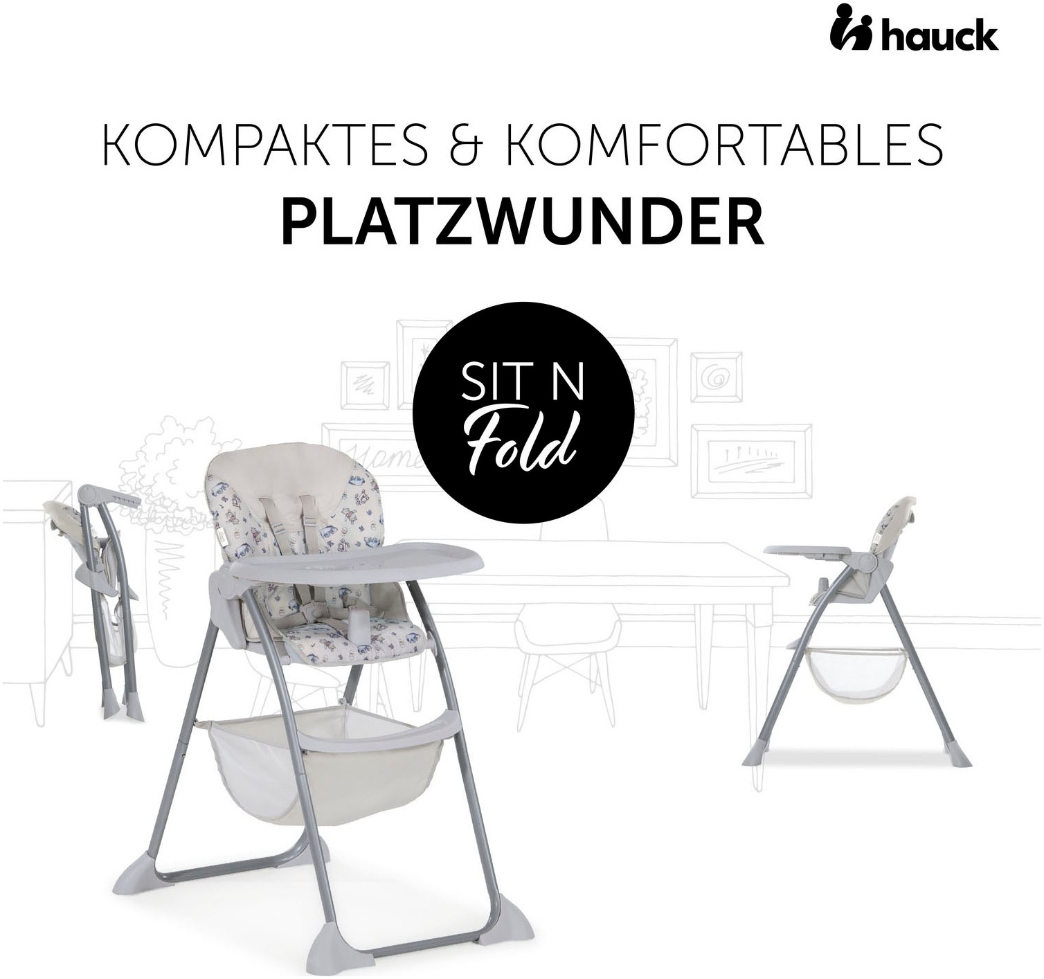Hauck Hochstuhl »Sit N Fold, Pooh Explorer«, zusammenklappbar