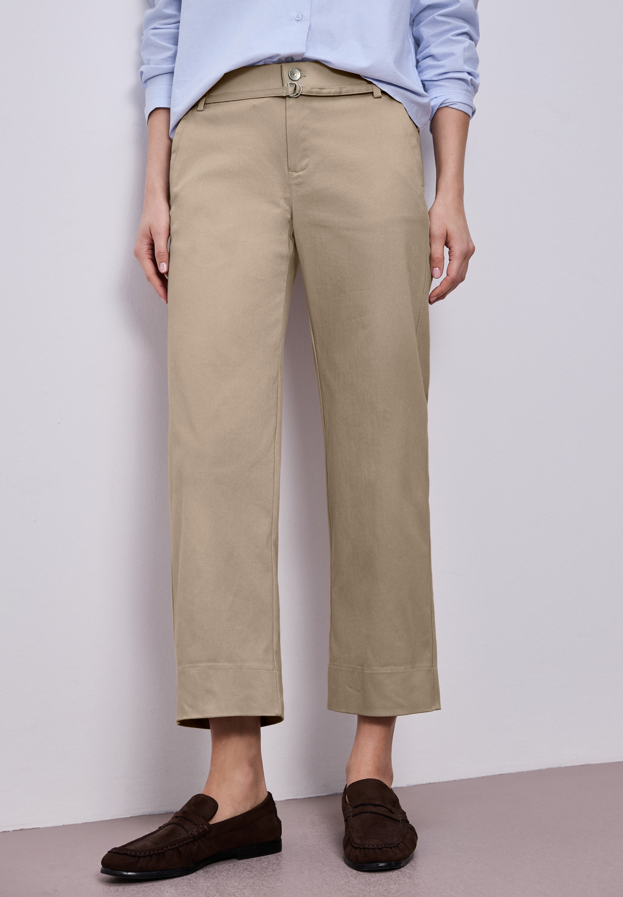 STREET ONE Stoffhose  mit Gürteldetail