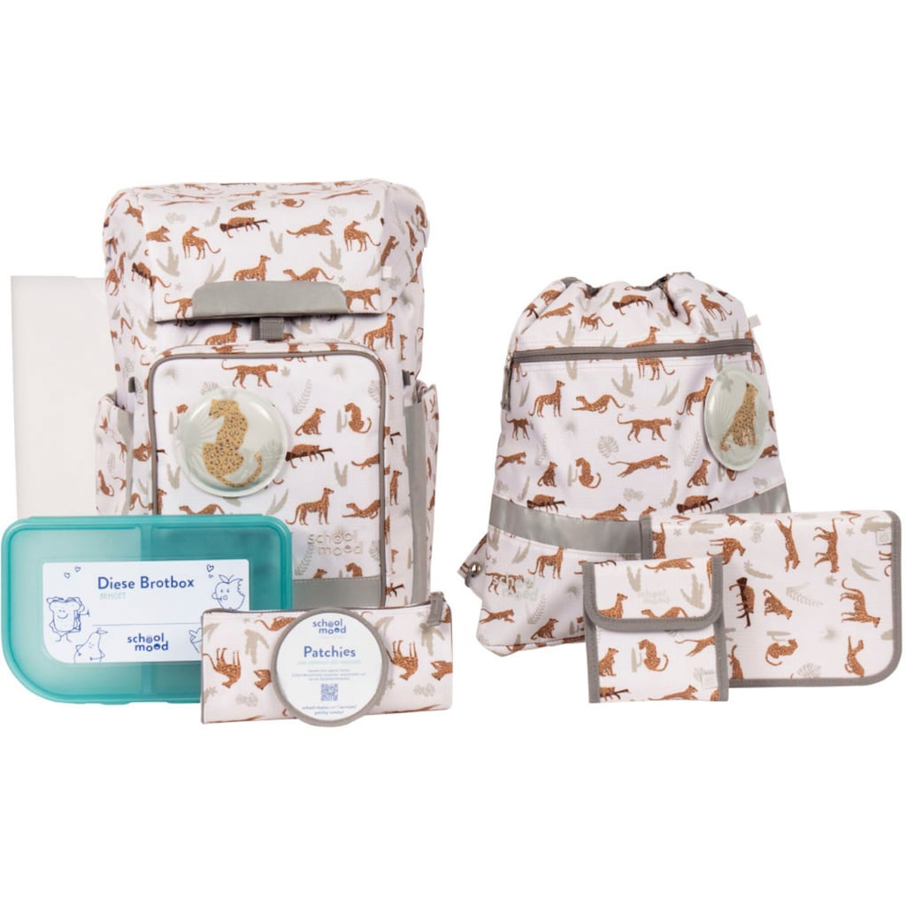 SCHOOL-MOOD® Schulranzen »Rebel Air+ Nordic Collection Leopard« retroreflektierende Flächen aus recyceltem Material SCHOOL-MOOD® Schulranzen »Rebel Air+ Nordic Collection Leopard« retroreflektierende Flächen aus recyceltem Material
