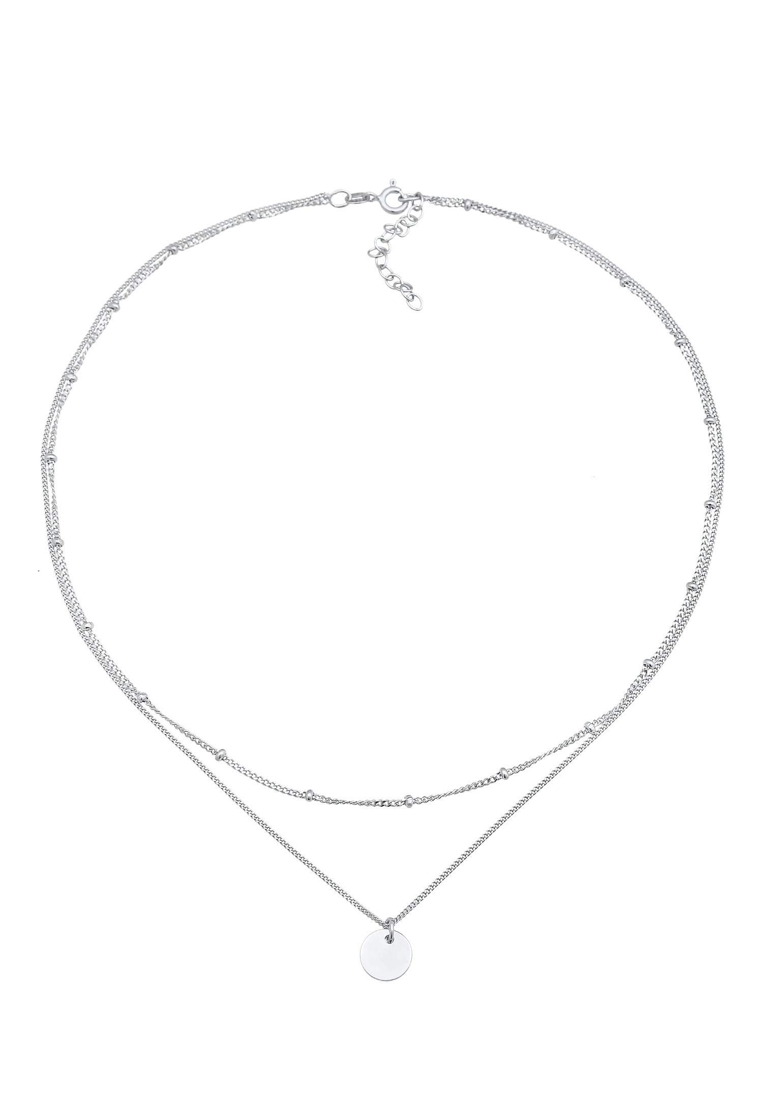 Elli Silberkette »Halskette Choker Layer Kugelkette Plättchen 925 Silber«