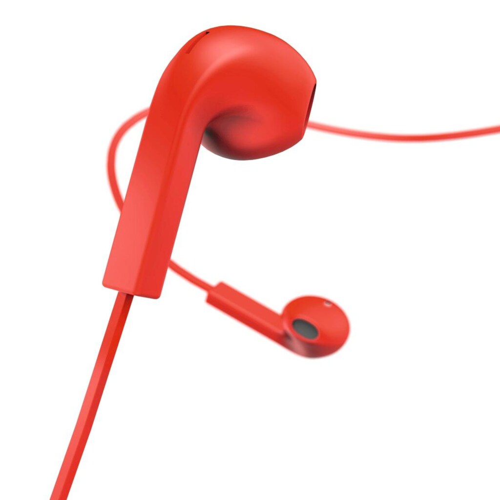 Hama In-Ear-Kopfhörer »Kopfhörer "Advance", Earbuds, Mikrofon, Flachbandkabel, Rot Headset«