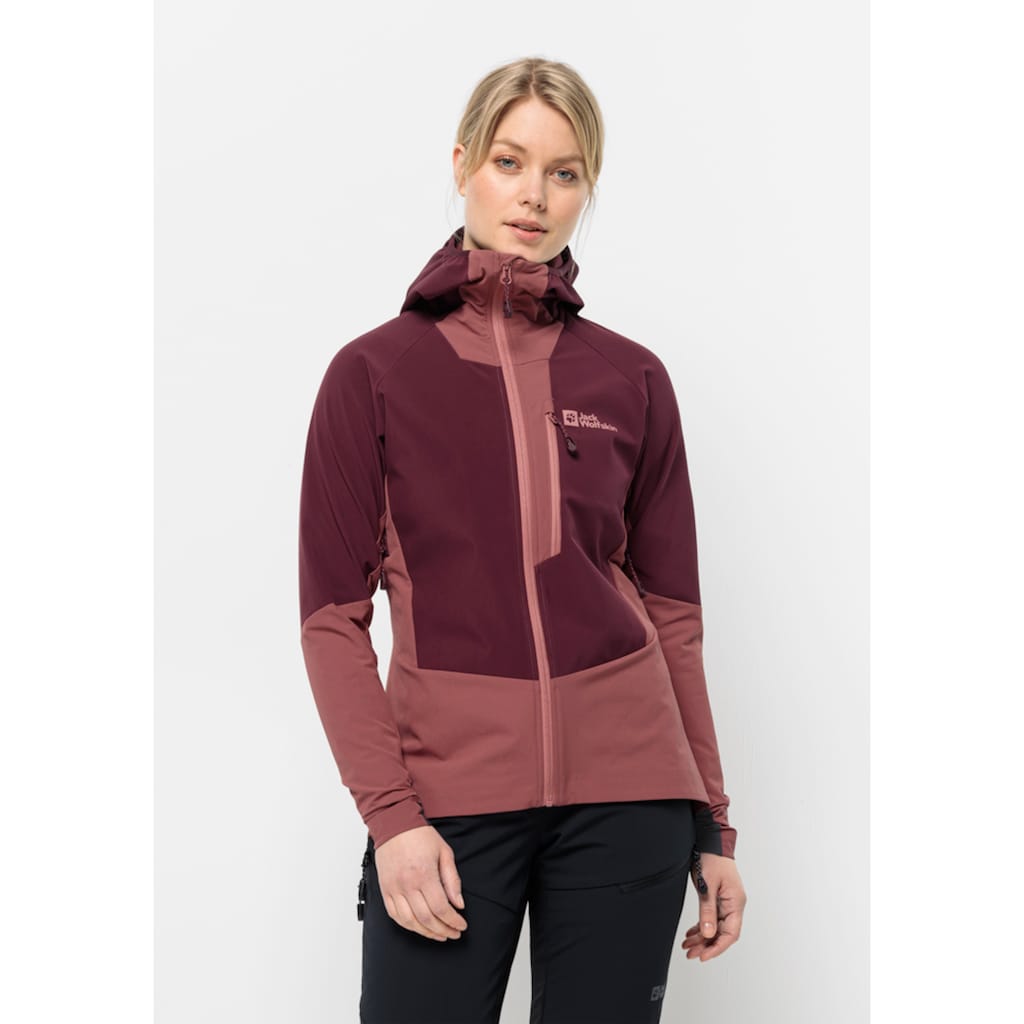 Jack Wolfskin Softshelljacke »ALPSPITZE HOODY W«, mit Kapuze